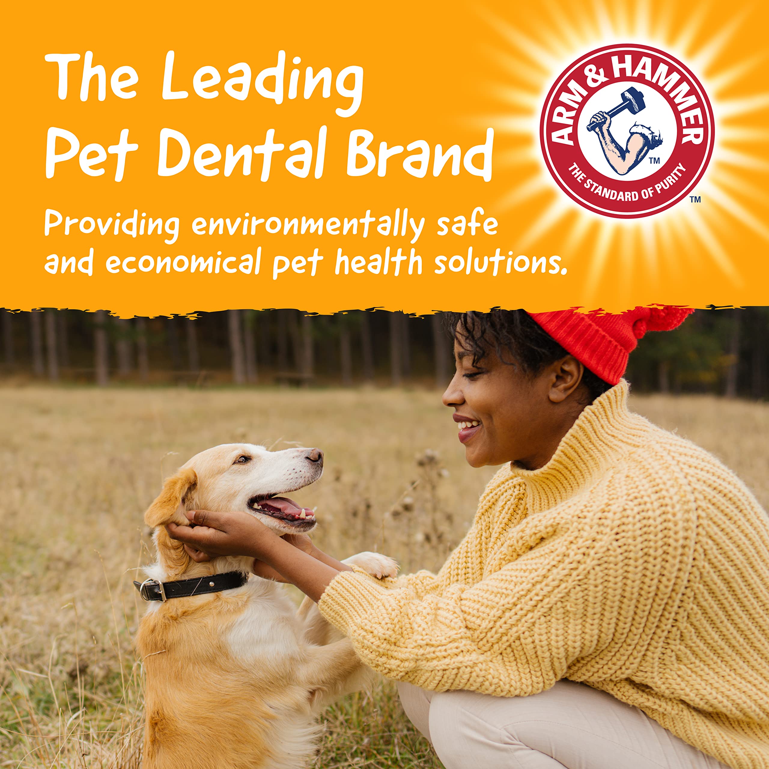 Arm & Hammer for Pets Barkies Ring Compressed Wood Collection, 5.5 Inch Peanut Butter Flavored Wood Blend Chew Toy for Dogs | Fa