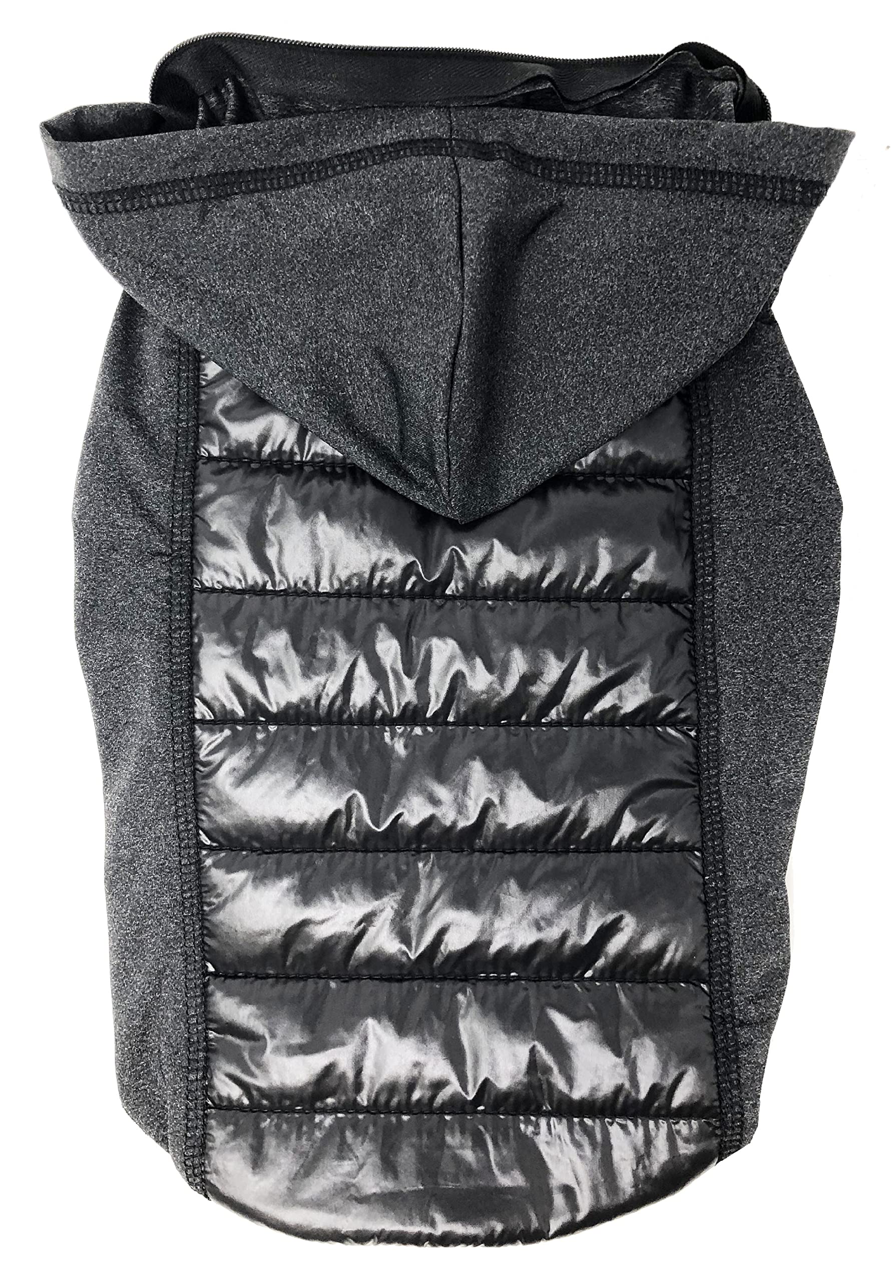 Pet Life Apex Lightweight Hybrid Stretch And Quick-Dry Dog Coat With Pop Out Hood, Lg, Black
