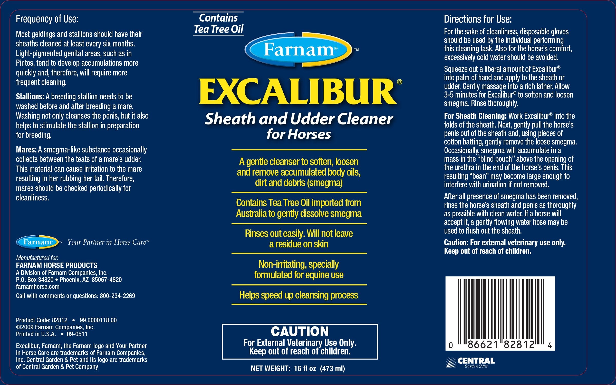 Farnam Excalibur Sheath Cleaner, 16 Ounce ? Effective Horse Care Solution for Hygiene and Maintenance