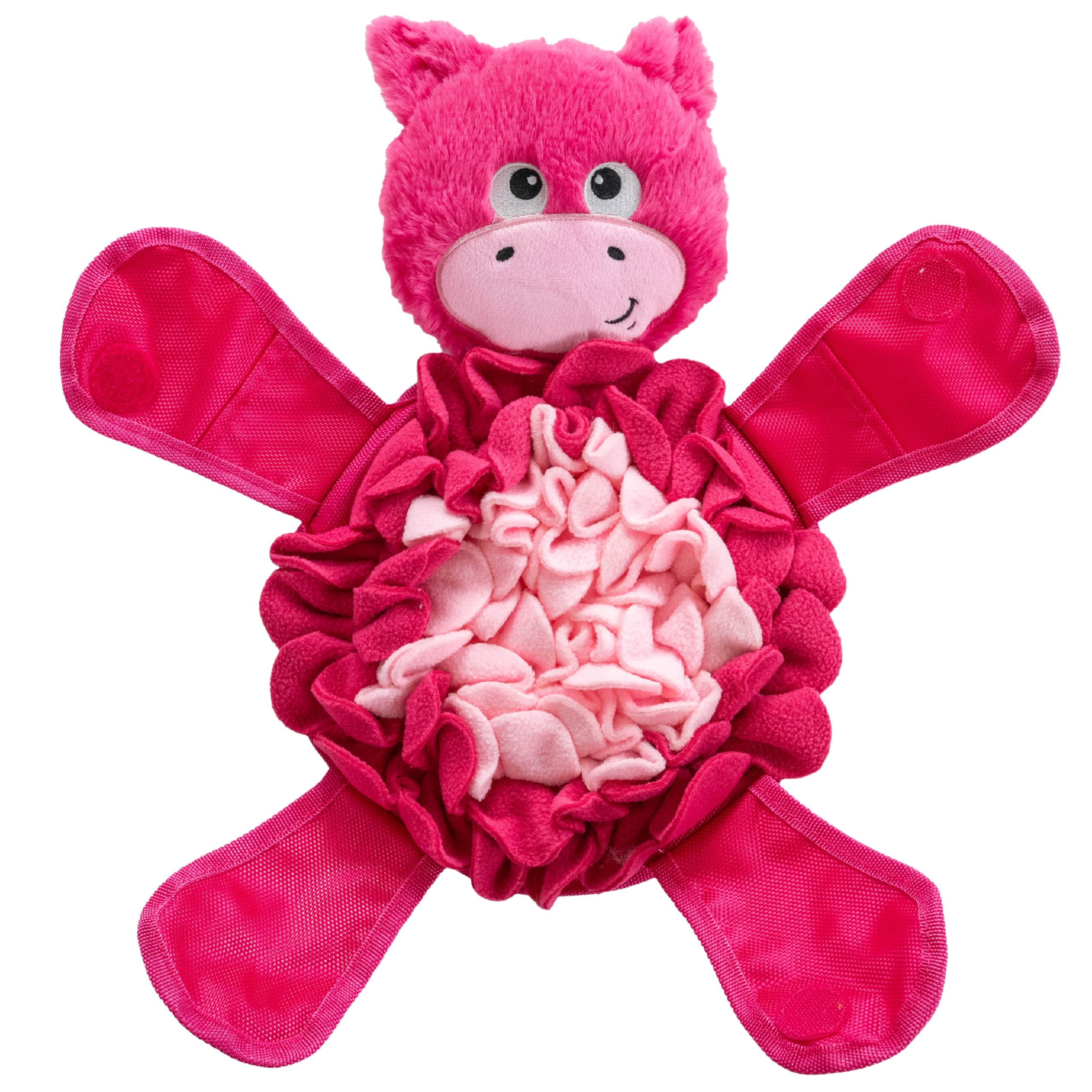 Outward Hound By Nina Ottosson Snuffle Palz Plush Snuffle Mat Dog Treat Puzzle, Non-Slip, Pink, Pig, Large