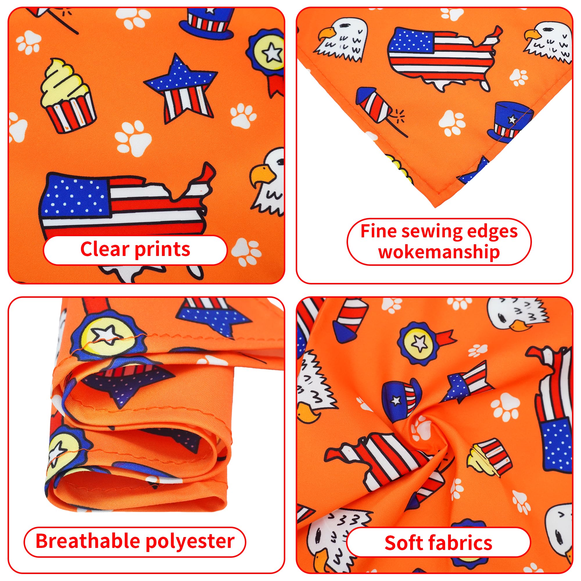 Pai Sence 30 Pack Independence Day Dog Bandanas Bulk For Large Dogs Breed 33 Inch 4Th Of July Extra Large Dog Bandanas Xl Patrio