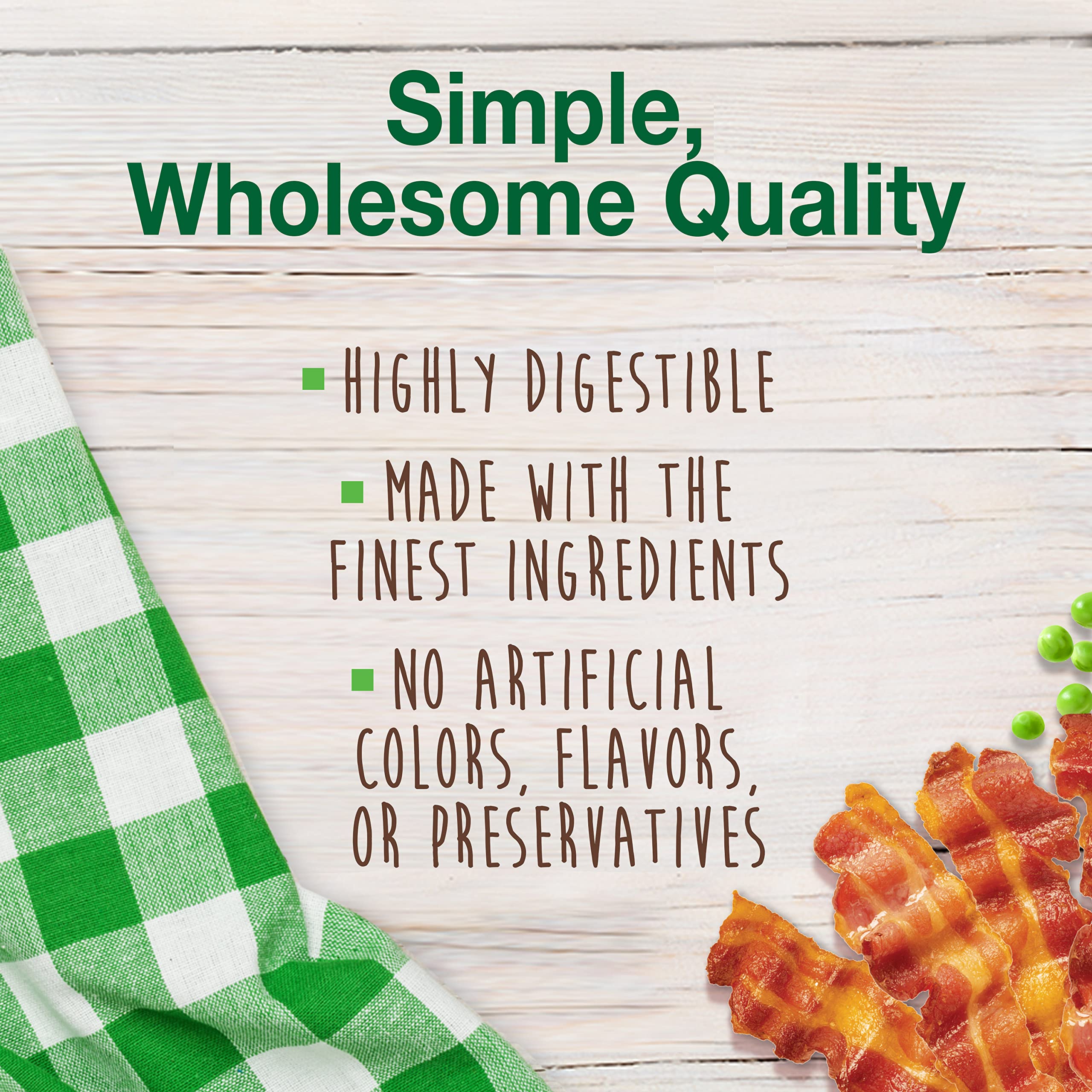 Nylabone Healthy Edibles Natural Dog Chews Long Lasting Bacon Flavor Treats for Dogs, X-Small/Petite (2 Count)