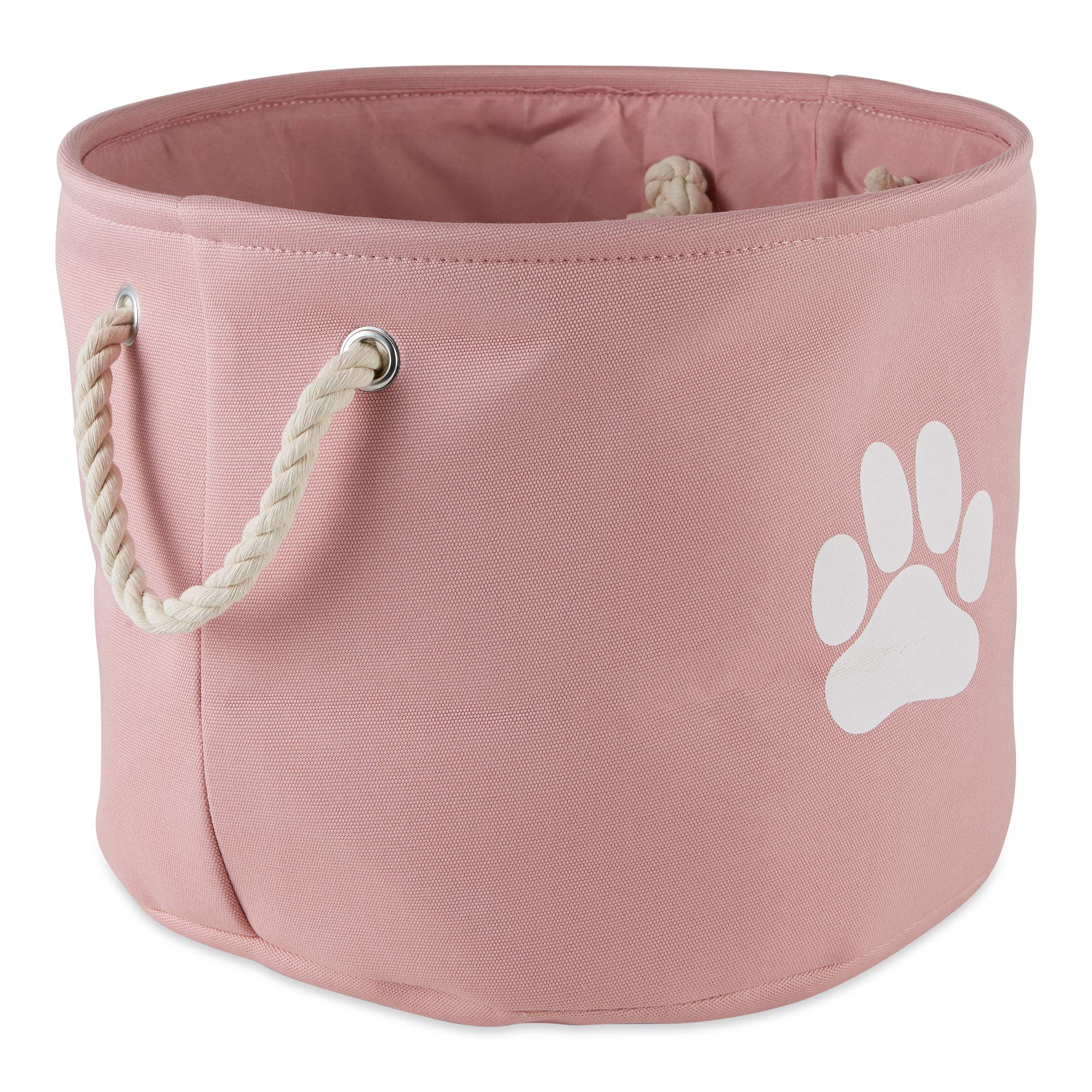Bone Dry Pet Storage Collection Collapsible Bin, Rose, Medium Round