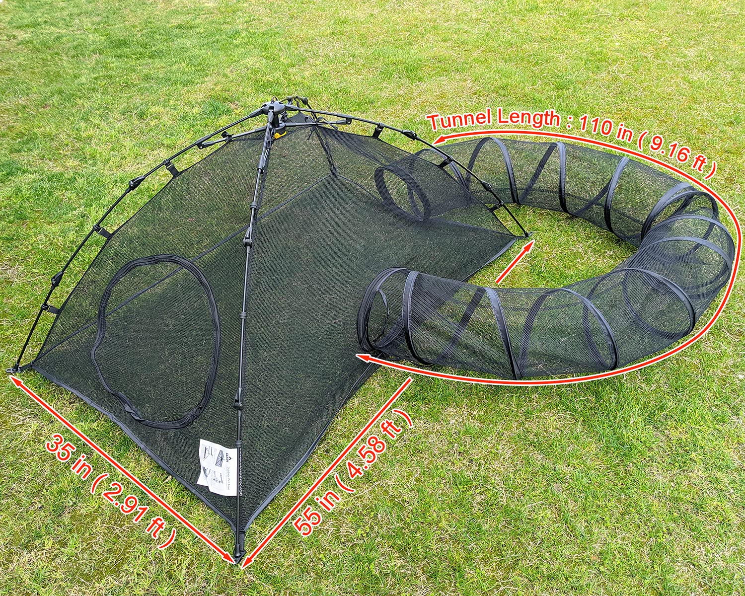 Betyman Outdoor Cat Enclosures Cat Tent Outdoor Pop Up Pet Playpen With One Cat Tunnels Portable Cat Playhouse (Play Tents For C
