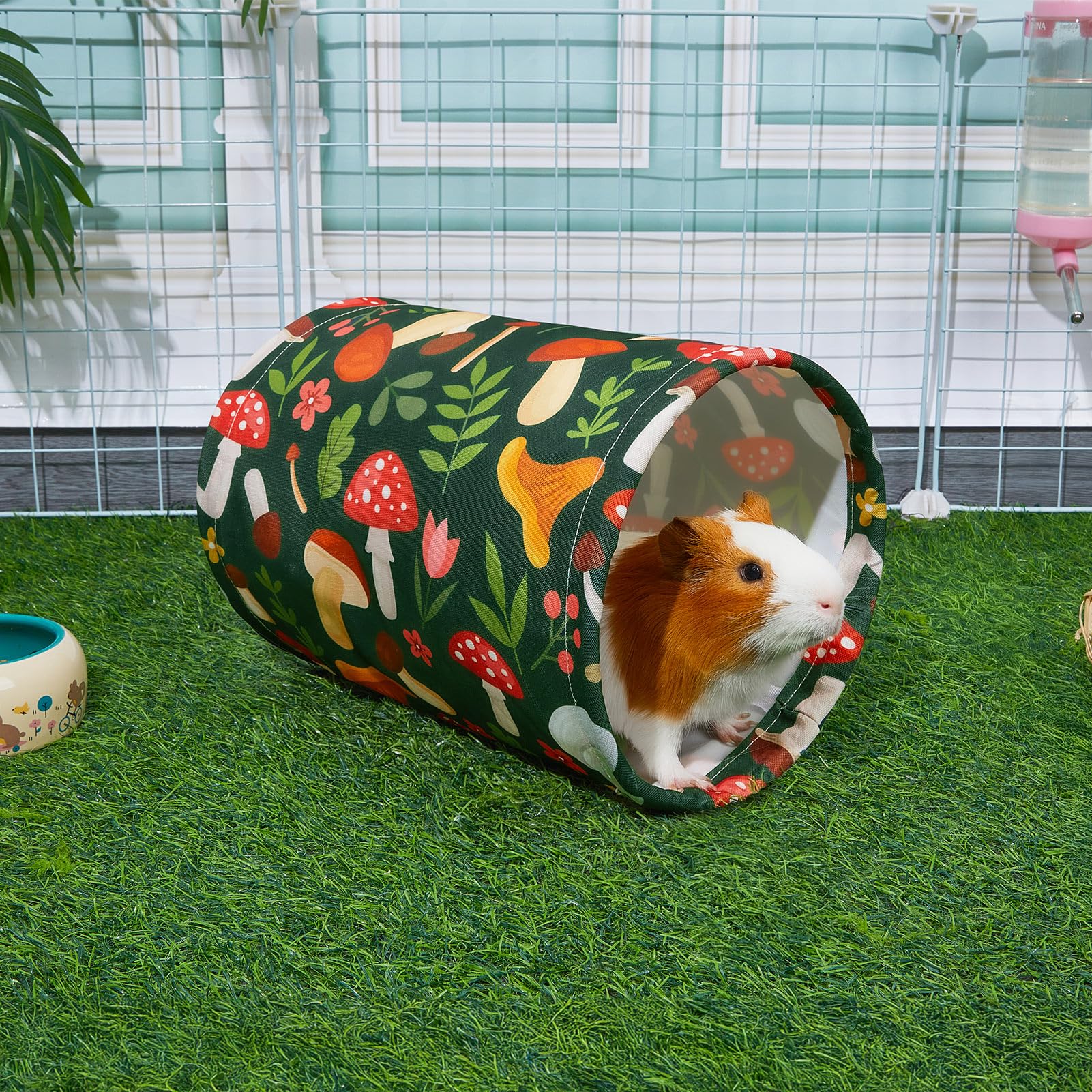 Bienbee Guinea Pig Tunnel, Washable Guinea Pig Hideout,Foldable Rabbit Tunnel Guinea Pigs Toys For Bunny Hamster Chinchilla Ferr