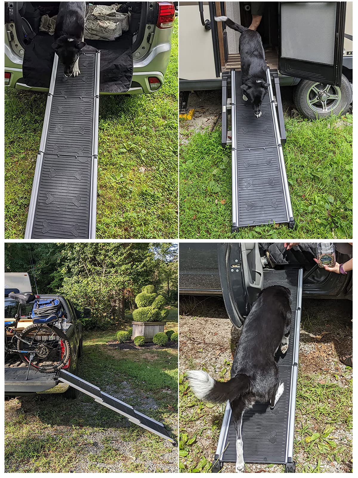 Dog Ramps For Large Dogs Suv, Portable Lightweight Pet Ramp For Couch, Bed,Telescopic Dog & Cat Ramp For Small Dogs, Rv, Stairs, Outdoor, No-Skid Surface, Adjustable Length 28.7' To 64'