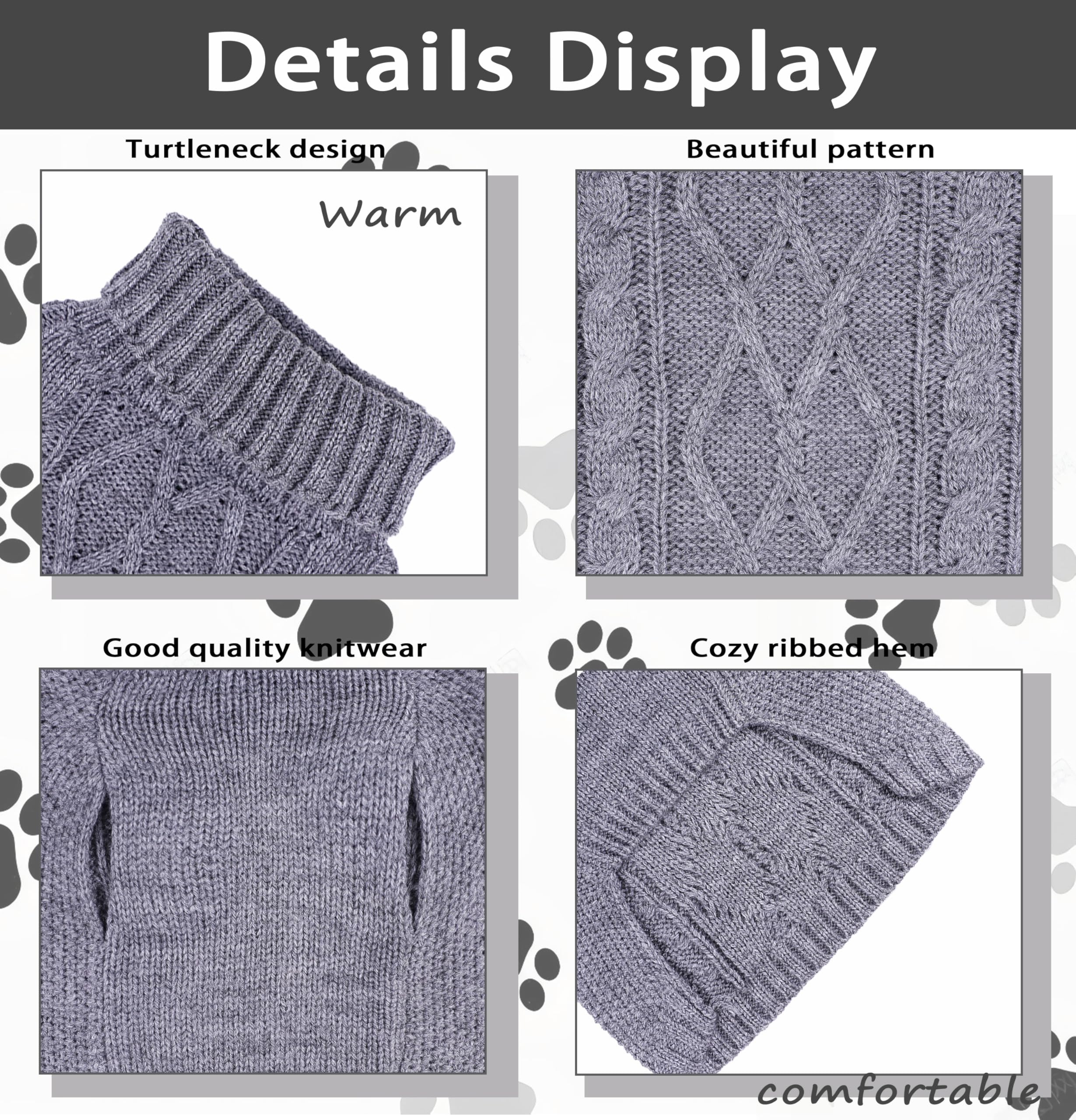 Dog Sweaters for Small Dogs DogTurtleneck Knitted Sweaters Fall Winter Dog Clothes Girl Boy Puppy Sweater Thick Warm Knitwear Do