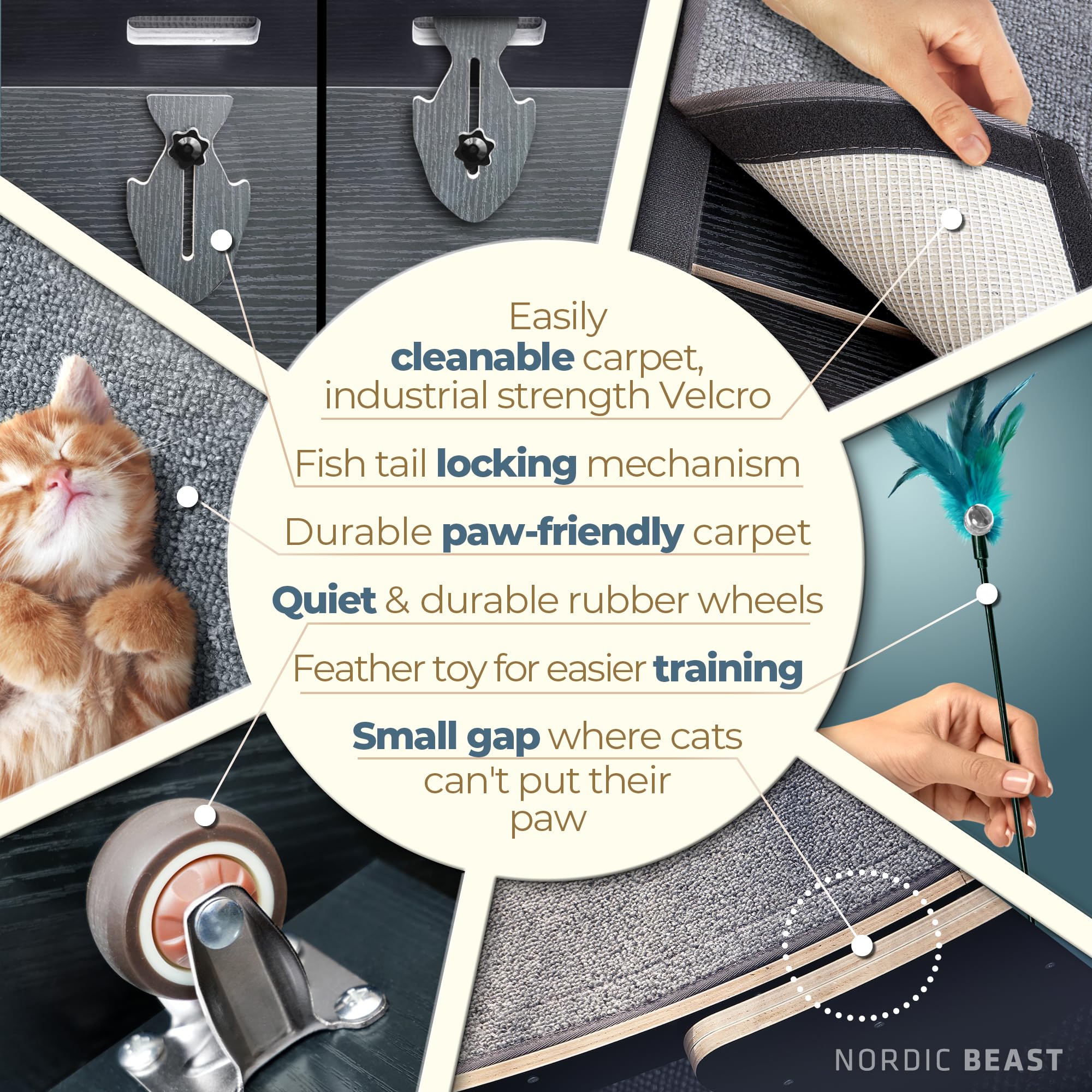 Nordic Beast 48'' Xl Cat Wheel - Cat Wheels For Indoor Cats Which Doesn'T Negatively Affect Your Cat'S Spine - 15.7'' Extra Wide