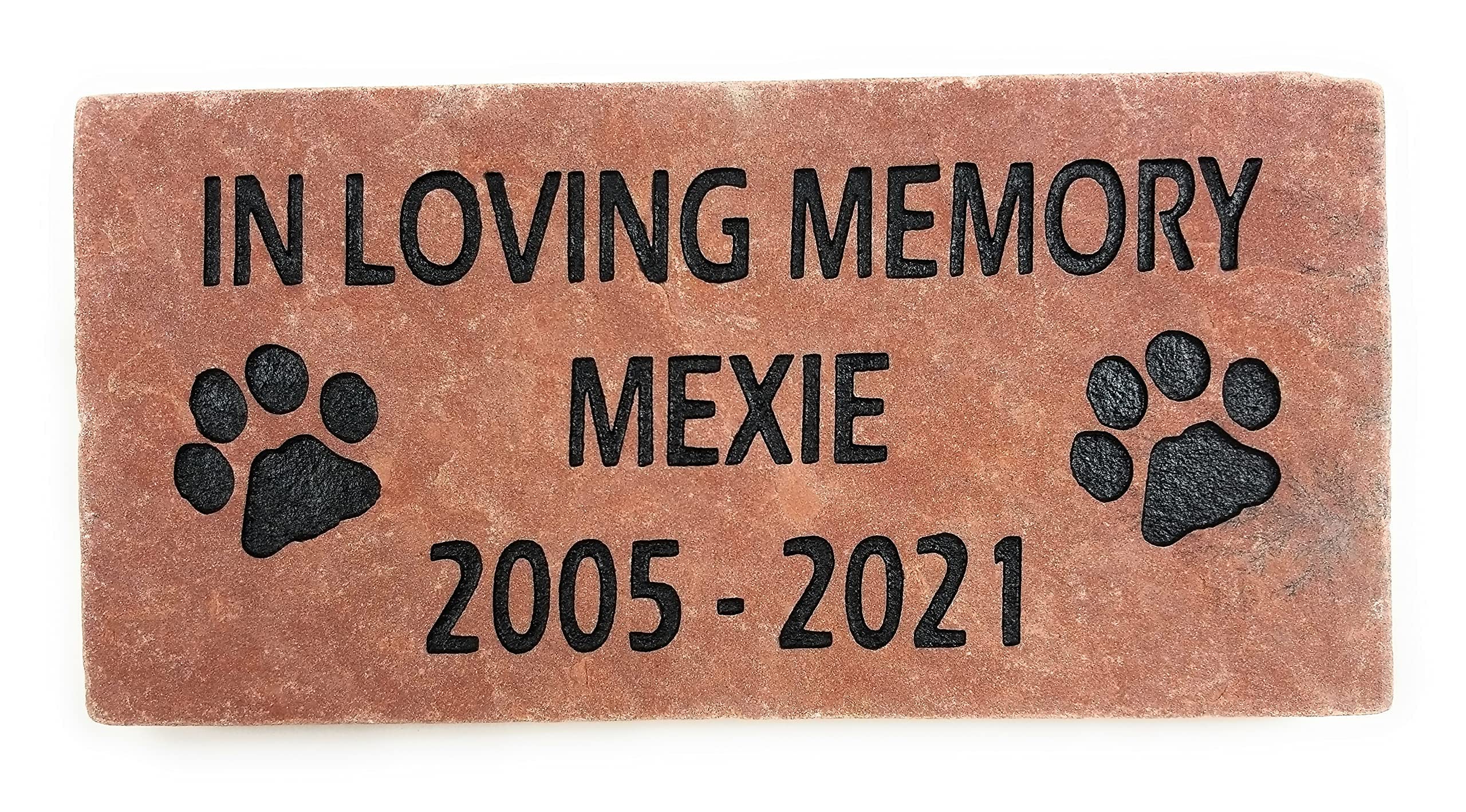 GraphicRocks 6 inch x 12 inch Natural Red Stone Engraved Pet Memorial Stone Headstone Grave Marker Pet Loss Gift Personalized wi