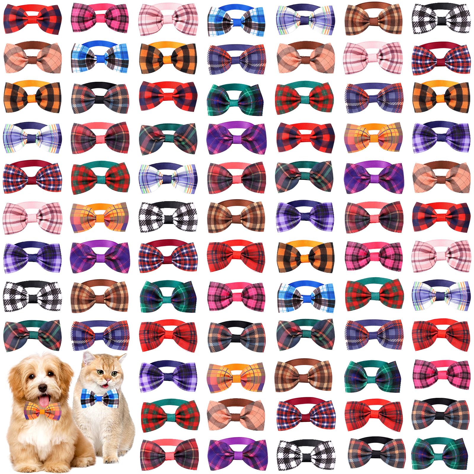 Segarty Bow Ties For Dogs, 80Pcs Bowtie Collars For Small Medium Pet, Comfortable Cats Neck Bow Tie Adjustable Large Puppy Cute 