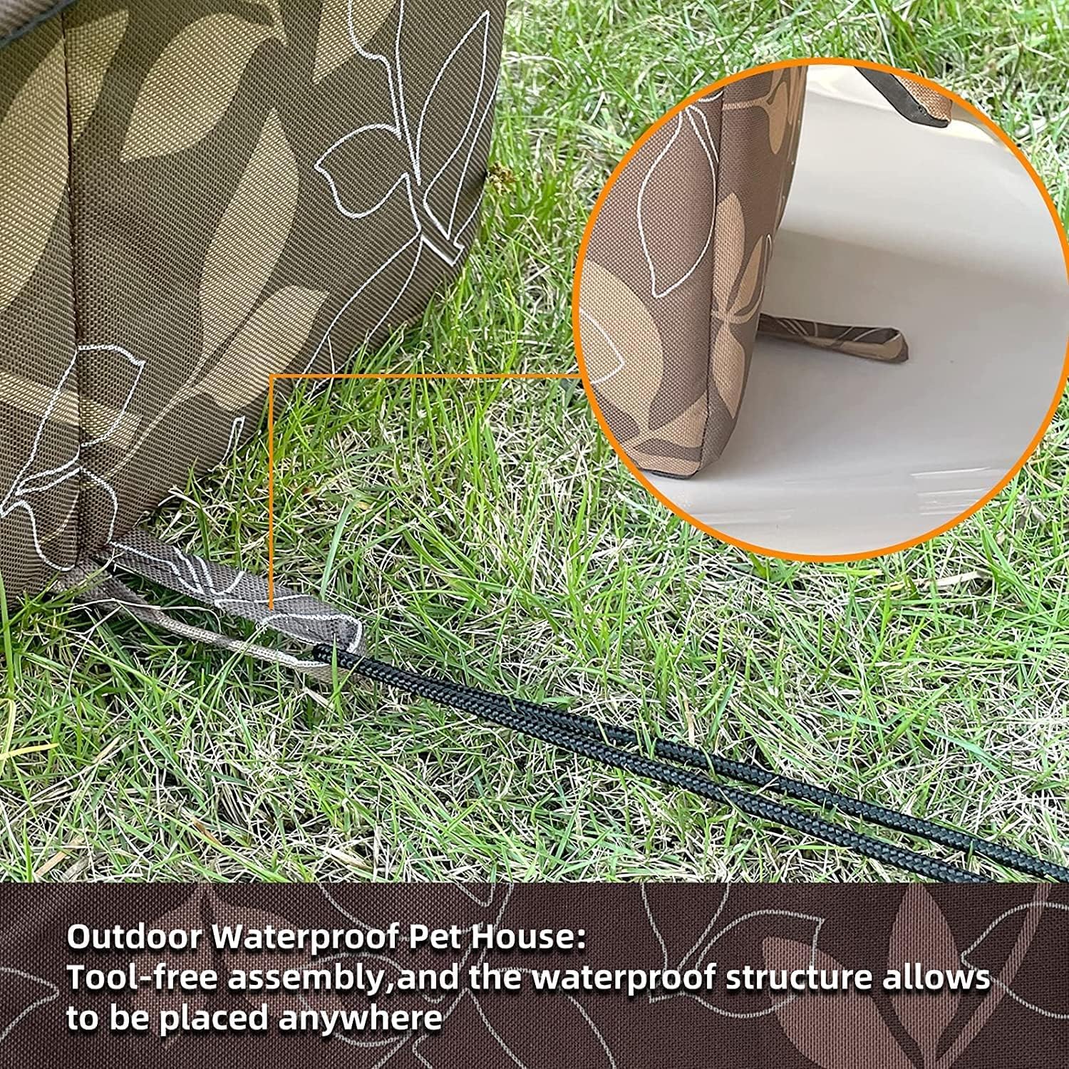 Chris Good Feral Cat House, Cat House Outdoor, Waterproof Shelter For Stray Cats, Weatherproof For Winter (Leaf, Medium)