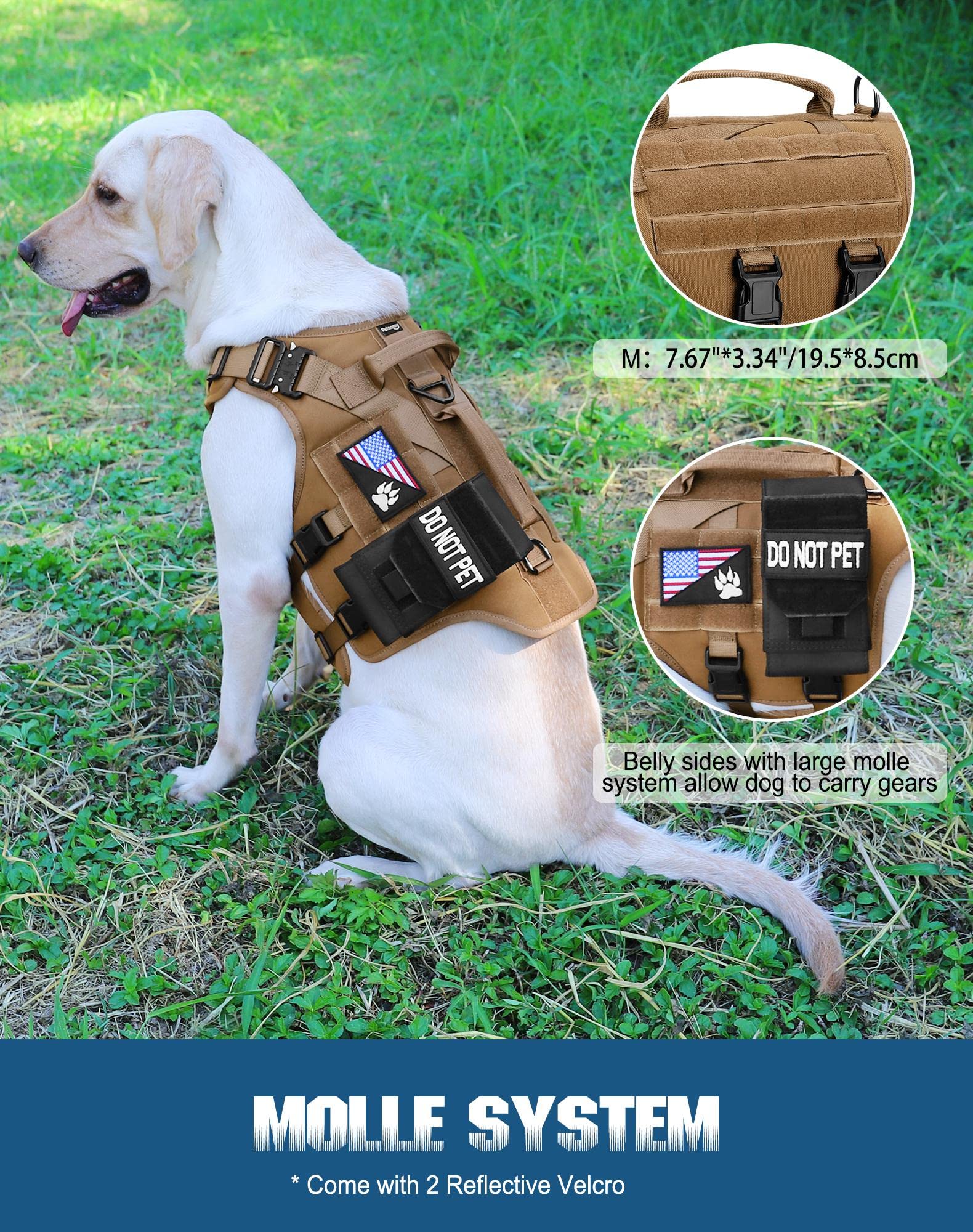 Tactical Dog Harness - Petnanny Dog Harness Service Dog Vest For Large Breed Dog, Hook And Loop Panel For Service Dog Patch, Wor