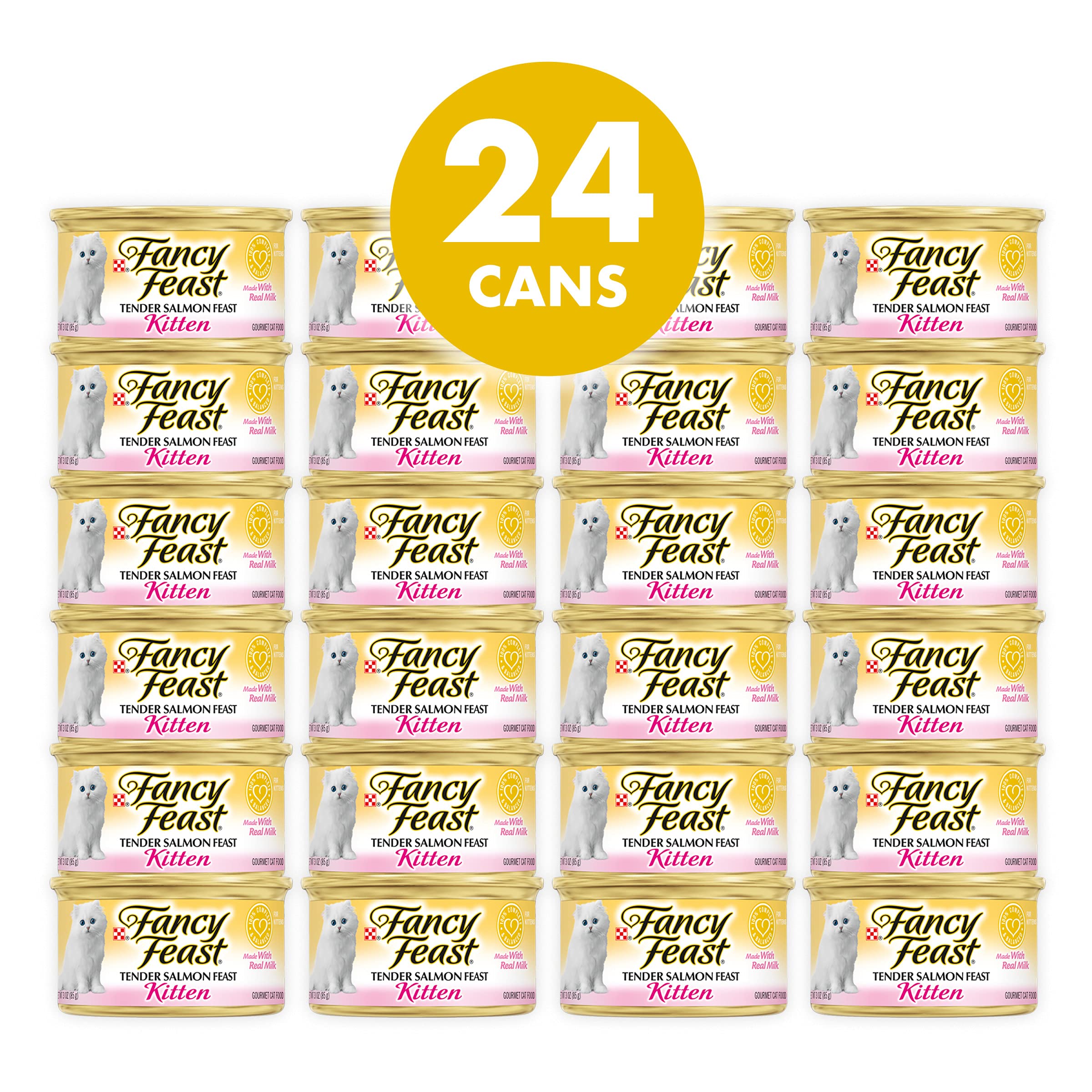 Purina Fancy Feast Kitten Tender Salmon Feast Wet Kitten Food - (Pack of 24) 3 Oz. Cans