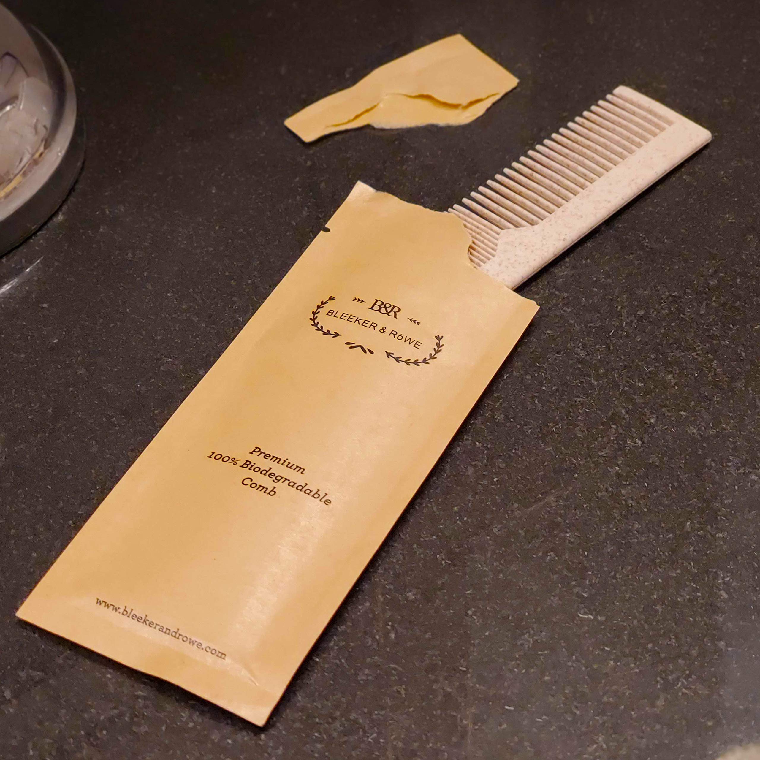 Bleeker And Rowe 100% Biodegradable Combs - Individually Wrapped - Environmentally Eco Friendly Bulk Pocket Pet Dog Grooming Hair Lice Combs - Perfect For Macrame (Pack Of 15)