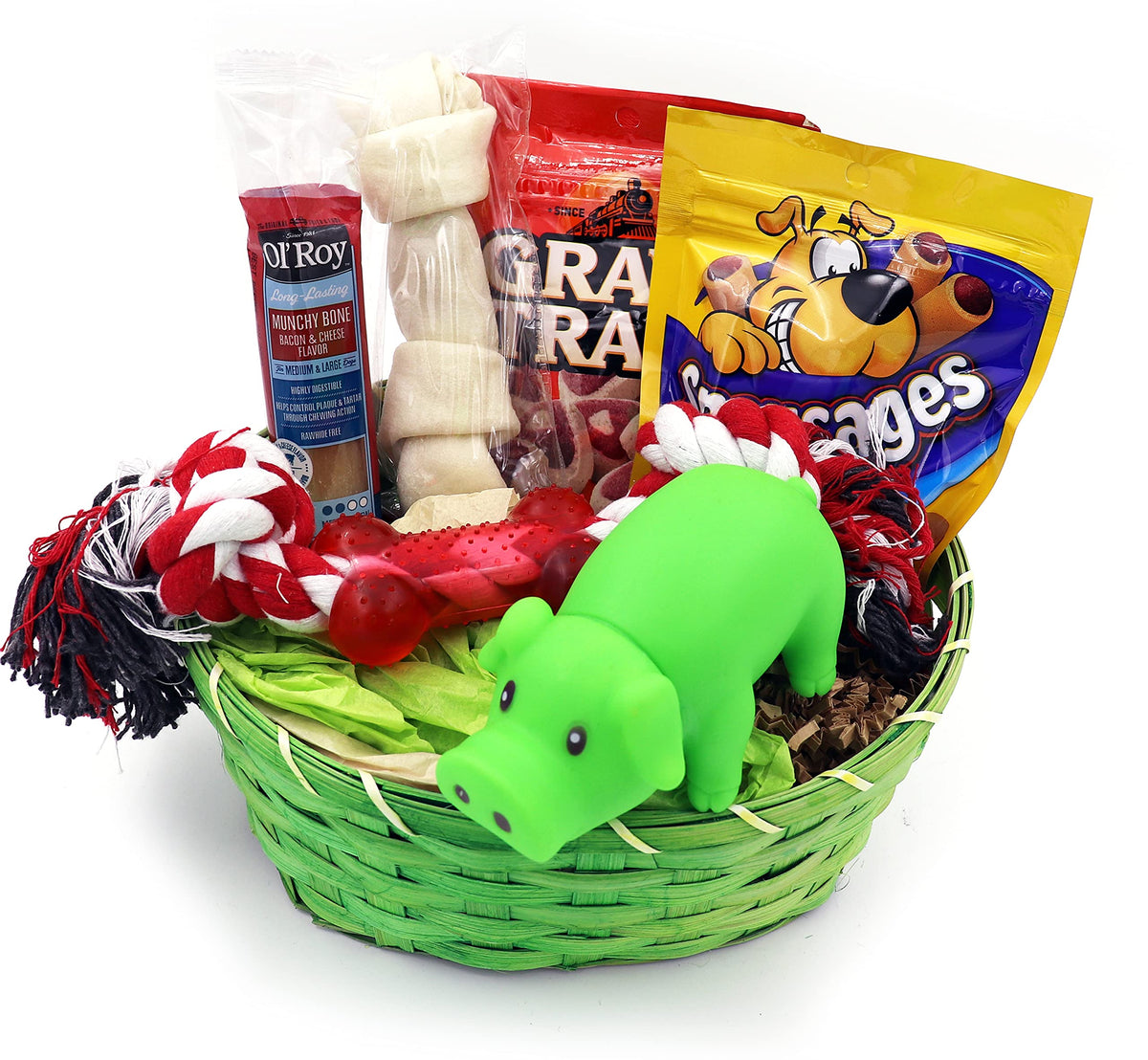 Dog Gift Basket Treats Crewing Toy Holiday Set