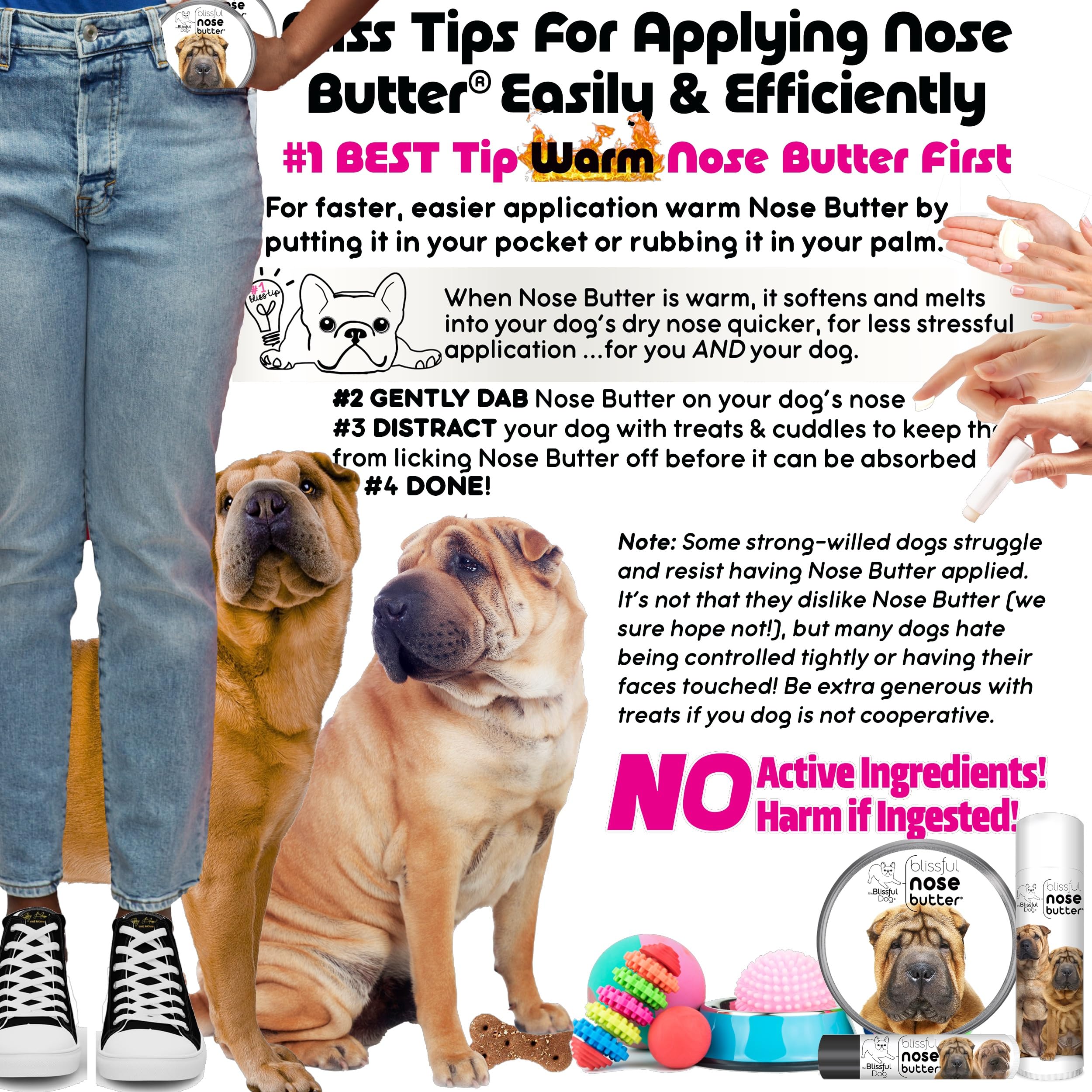 The Blissful Dog Chinese Shar-Pei Unscented Nose Butter Tube, 0.15-Ounce