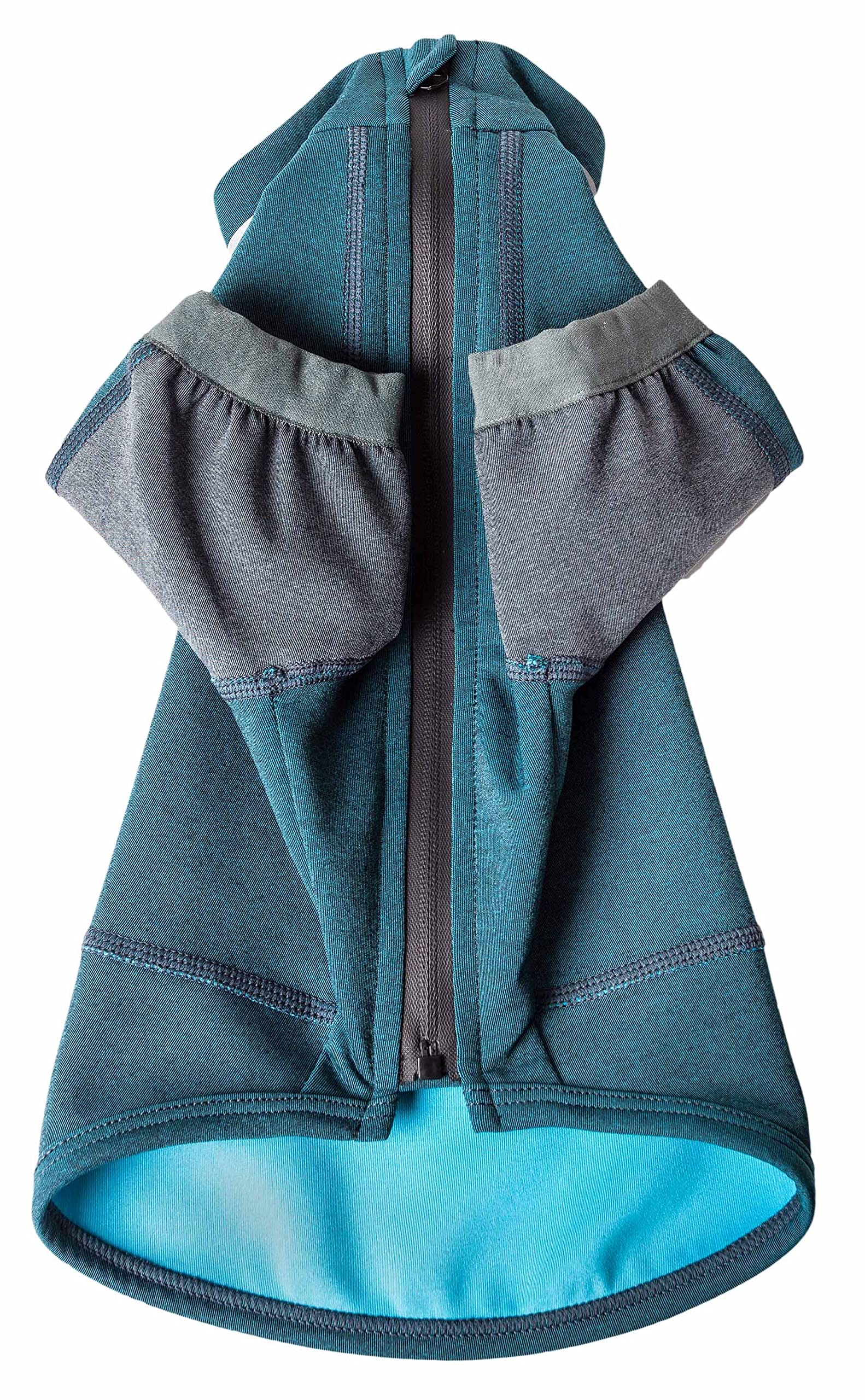 Dog Helios ® 'Eboneflow' Performance Pet T-Shirt Dog Clothes - Stretchy-Neoprene Mediumweight Dog T-Shirt with Quick Dry, Reflective and 4-Way-Stretch Technology