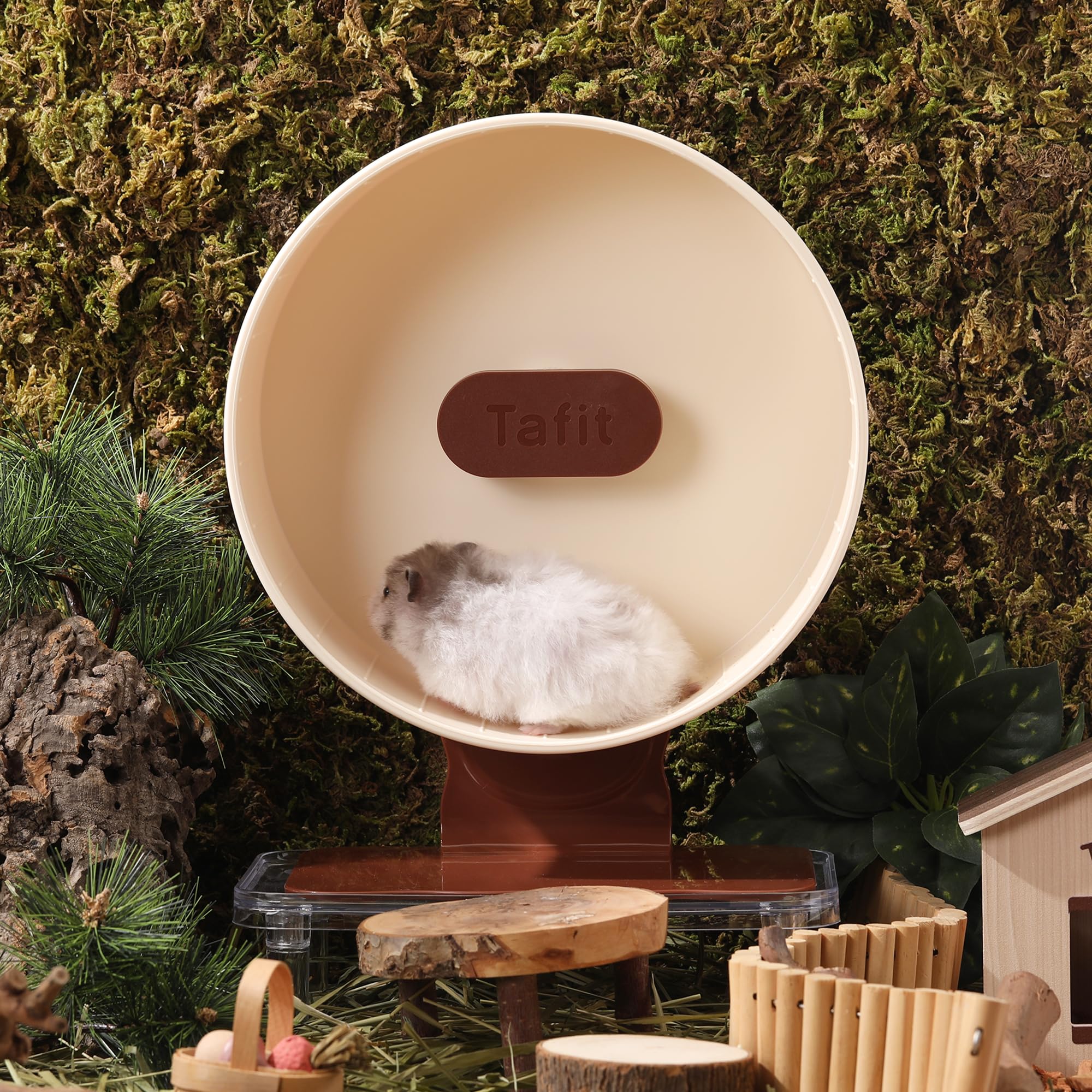 Quiet Hamster Wheel 10.2 Inch Dual-Bearings Silent Small Animals Running Exercise Wheel Height Adjustable for Syrian Dwarf Hamst