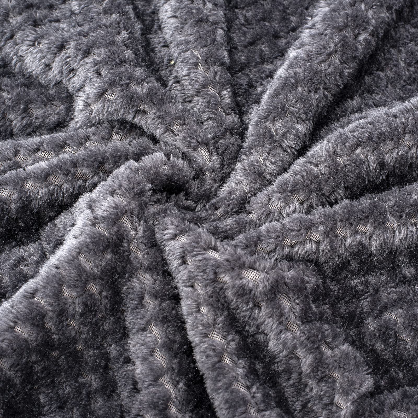 Warm Soft Fuzzy Dog Or Cat Blanket, Plush Fleece Throws For Puppy, Kitten, Bed, Couch, Sofa, Travel (L/40'' X 48'', Grey Black)