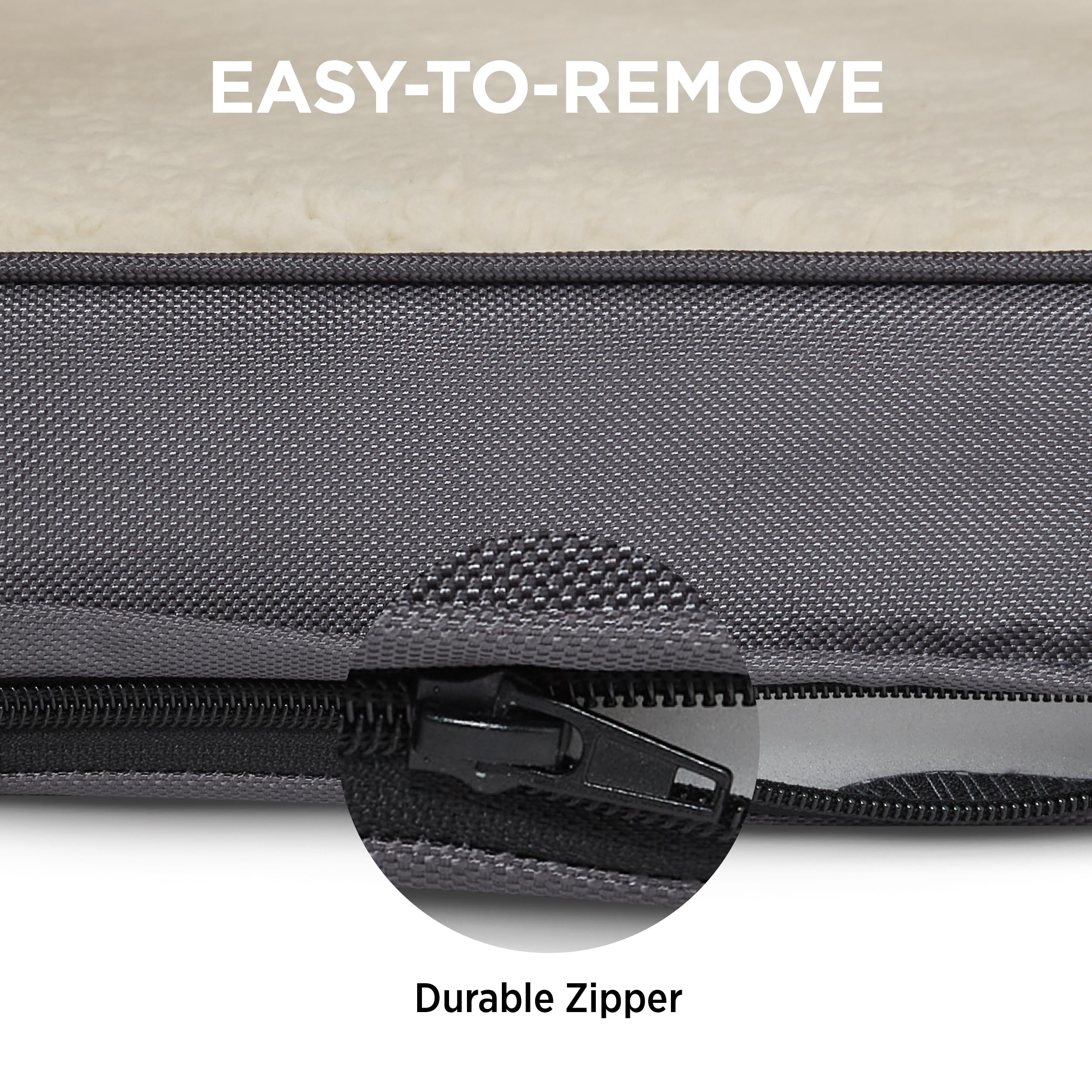 Lesure Dog Bed Cover Large Washable Replacement Cover For Orthopedic Pet Mat 36X27X3 Inches, Grey