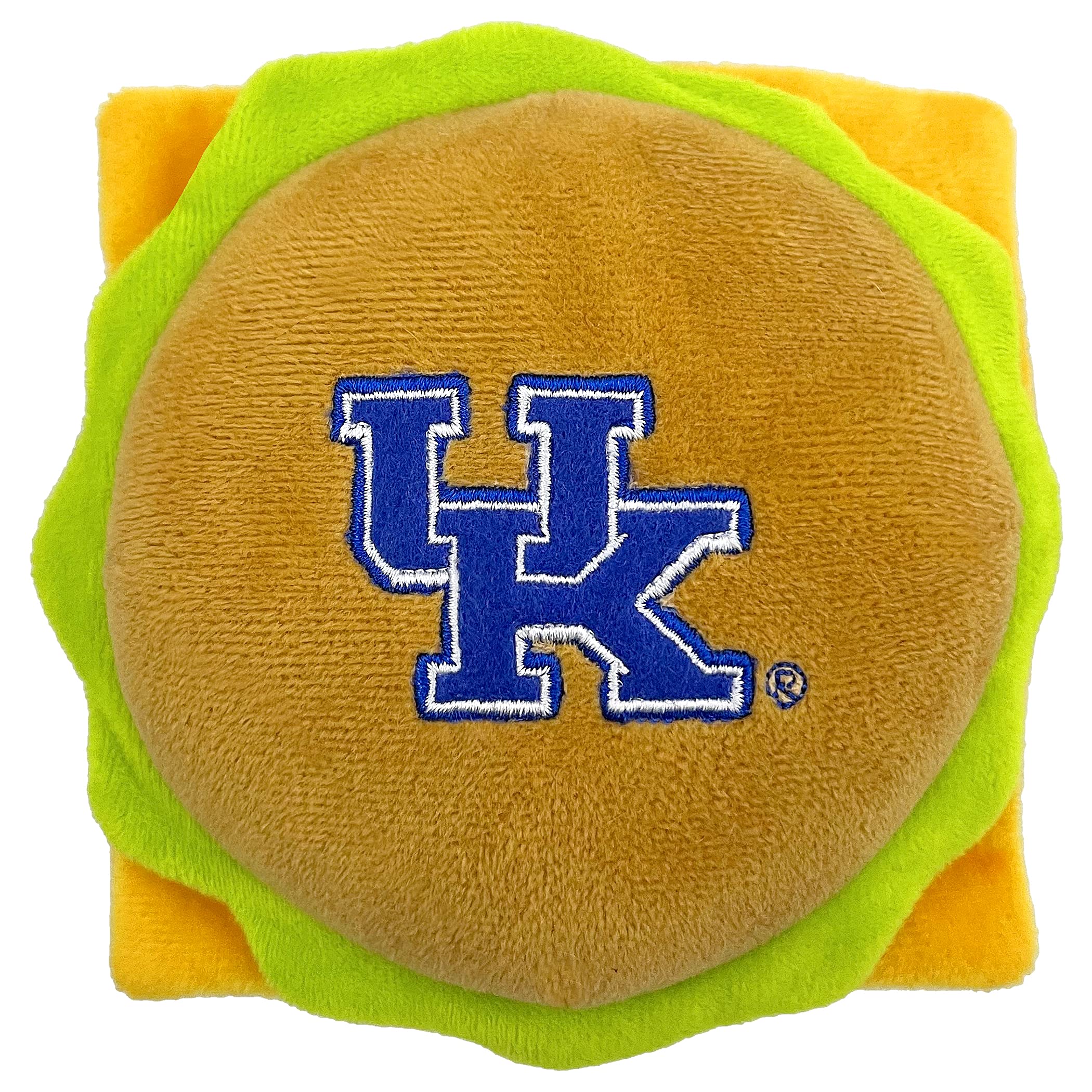 Pets First Ncaa Kentucky Wildcats Cheeseburger Plush Dog & Cat Squeak Toy- Cutest Stadium Hamburger Snack Plush Toy For Dogs & C
