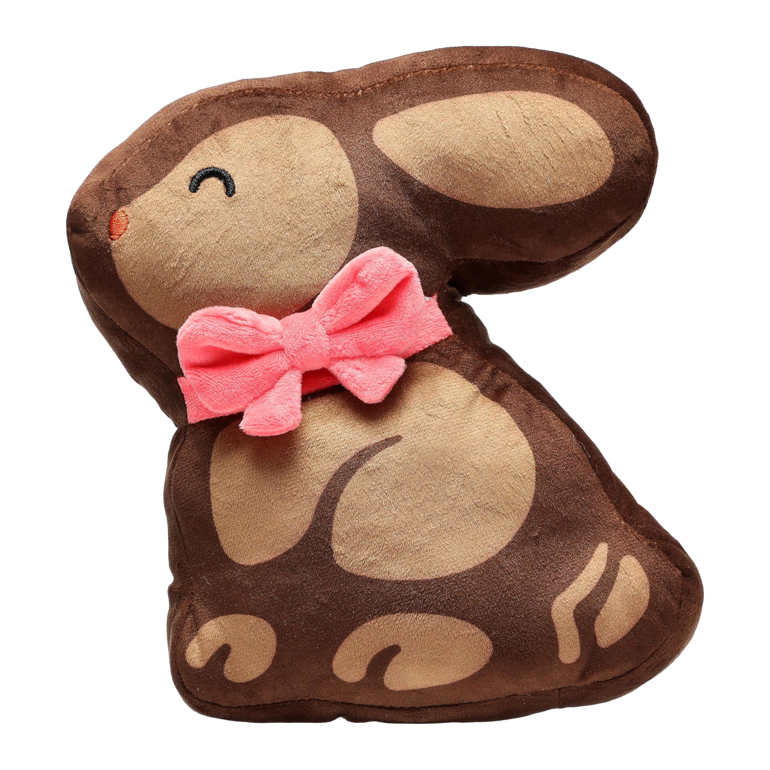 Pearhead Easter Chocolate Bunny Dog Toy, Plush Squeaker Pet Toy, Interactive Dog Toy, Soft Plush Dog Toy for Pet Owners