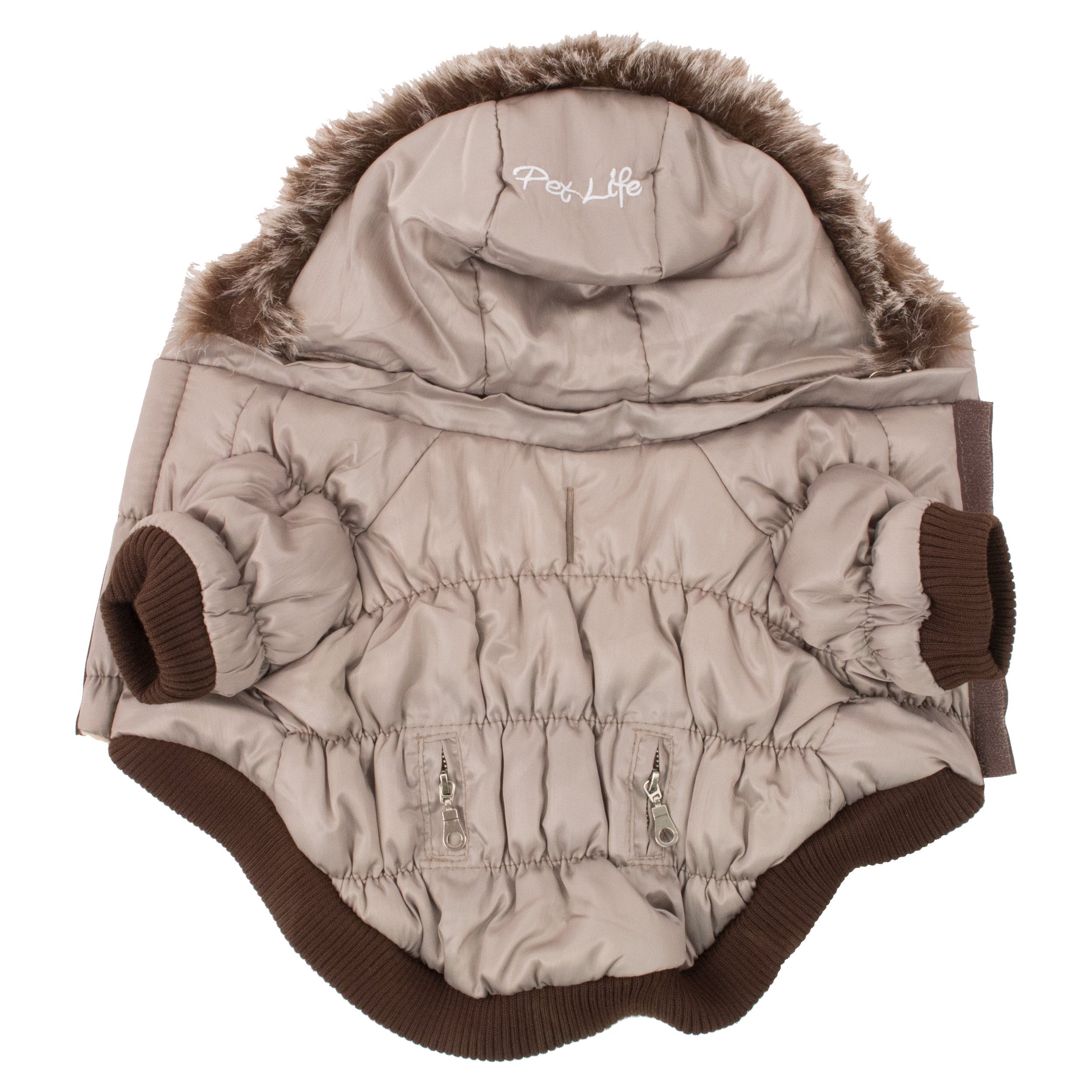 Pet Life Dpf00064 Metallic Ski Parka Dog Coats With Removable Hood, Medium, Blue