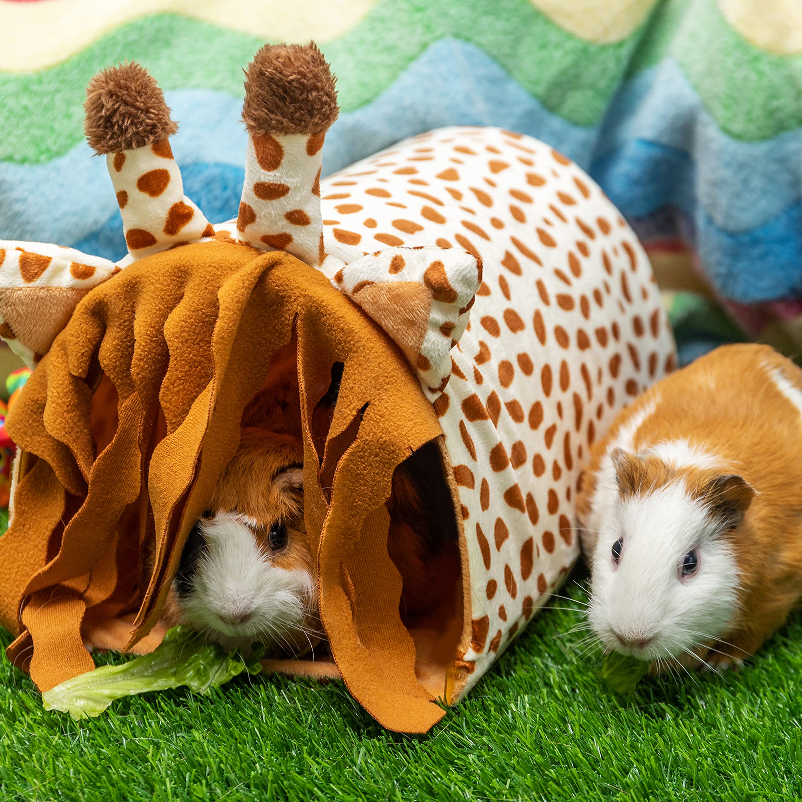 Guinea Pig Hideout - Fleece Tunnel House Cage Accessories For Rat Hamster Hedgehog Chinchilla Small Animal - Playing Sleeping Hunting Resting Washable Tube Bedding Habitats