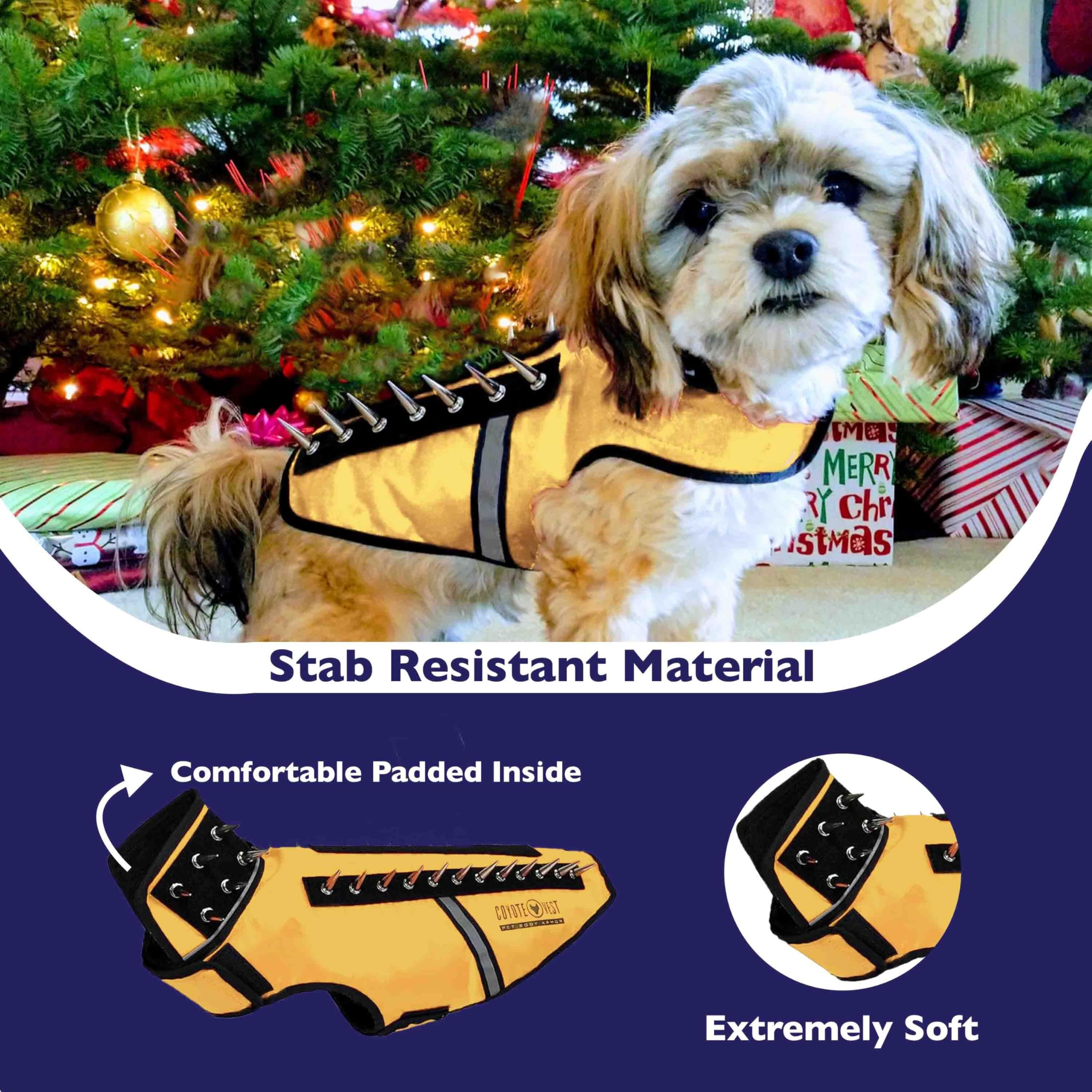 CoyoteVest SpikeVest Dog Harness Vest for Small Dogs, Reflective Dog Vest with Spikes to Shield Your pet from Coyotes, Raptor an