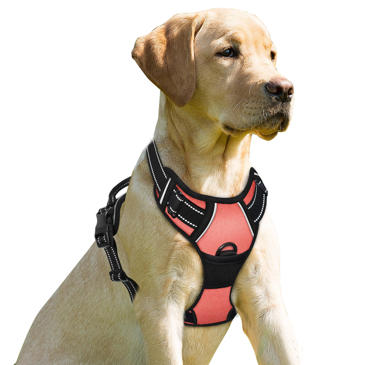 Barkbay No Pull Dog Harness Front Clip Heavy Duty Reflective Easy Control Handle For Large Dog Walking(Light Pink,Xl)