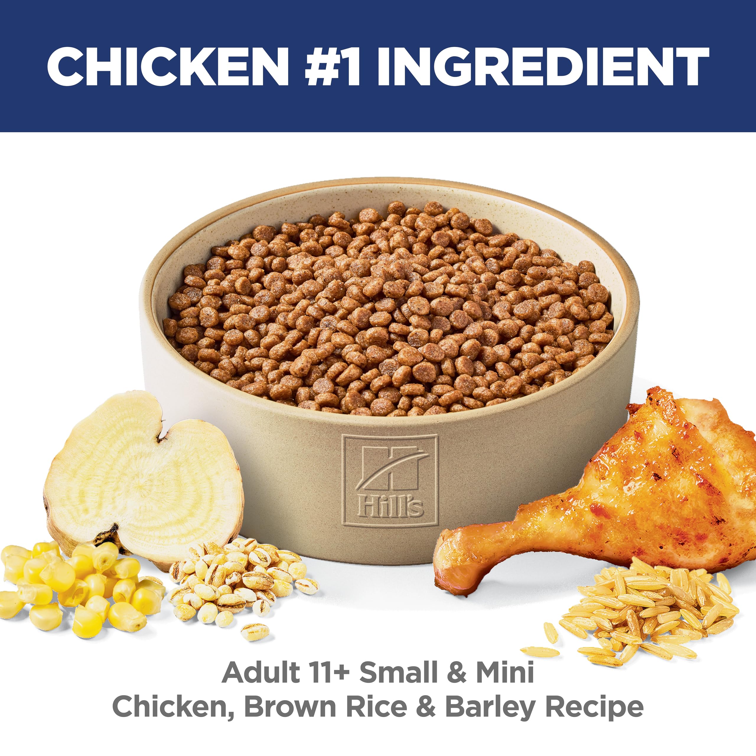 Hills Science Diet Small & Mini, Senior Adult 11+, Small & Mini Breeds Senior Premium Nutrition, Dry Dog Food, Chicken, Brown R