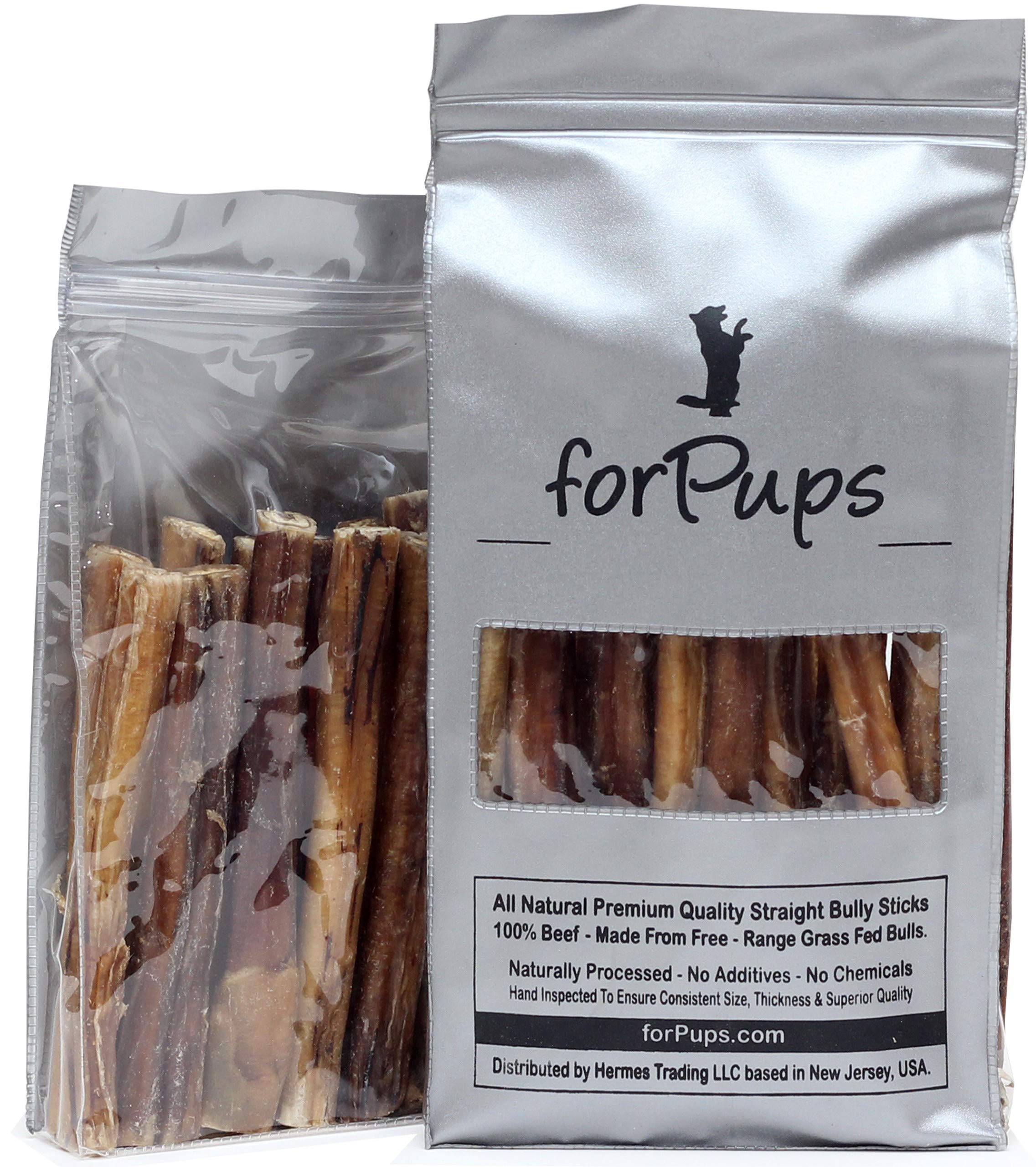 forPups Regular 1 Pound of (3   - 4   ) Bully Sticks for Small Dogs & Puppies, for Sensitive Chewers (16 oz) Natural & Fully Org