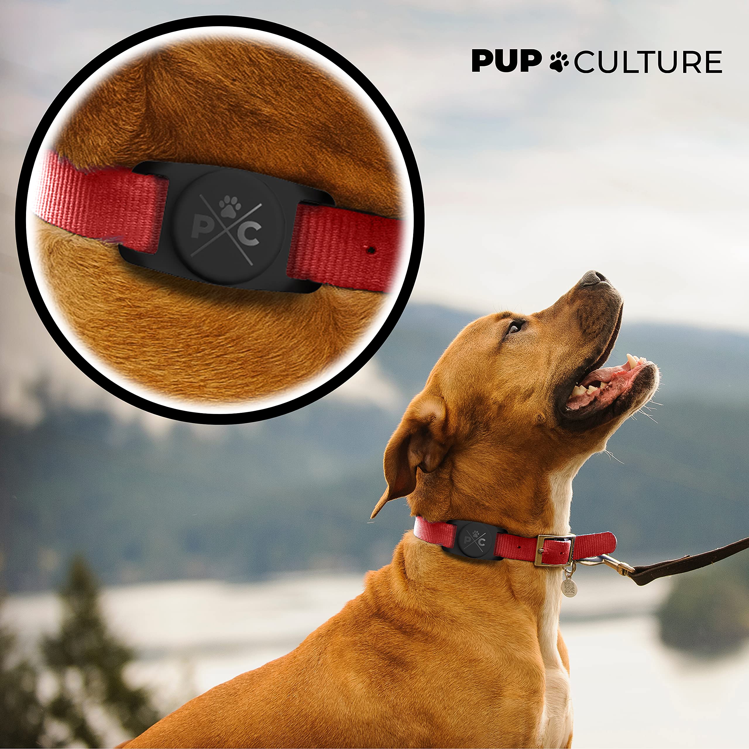 Pup Culture Airtag Dog Collar Holder (2 Pack), Extra-Durable, Lightweight, And Protective Airtag Case For Dog Collar - Track Your Pet Using Apple Airtag Technology - Dog Collar Airtag Holder