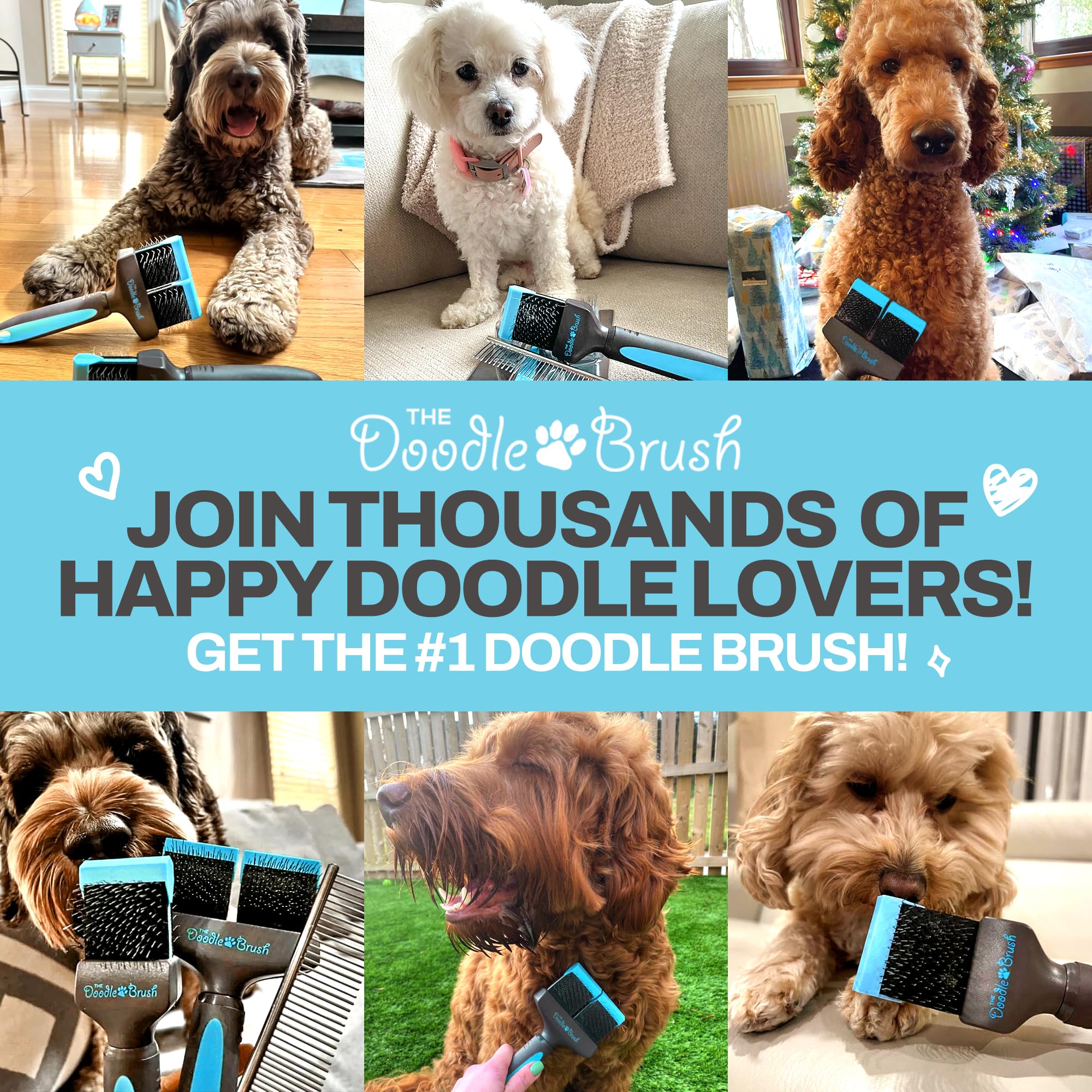 Doodle Brush For Dogs - Finishing Metal Dog Comb For Goldendoodles, Labradoodle, Poodle, Metal Comb For Dogs For Grooming, Doodl