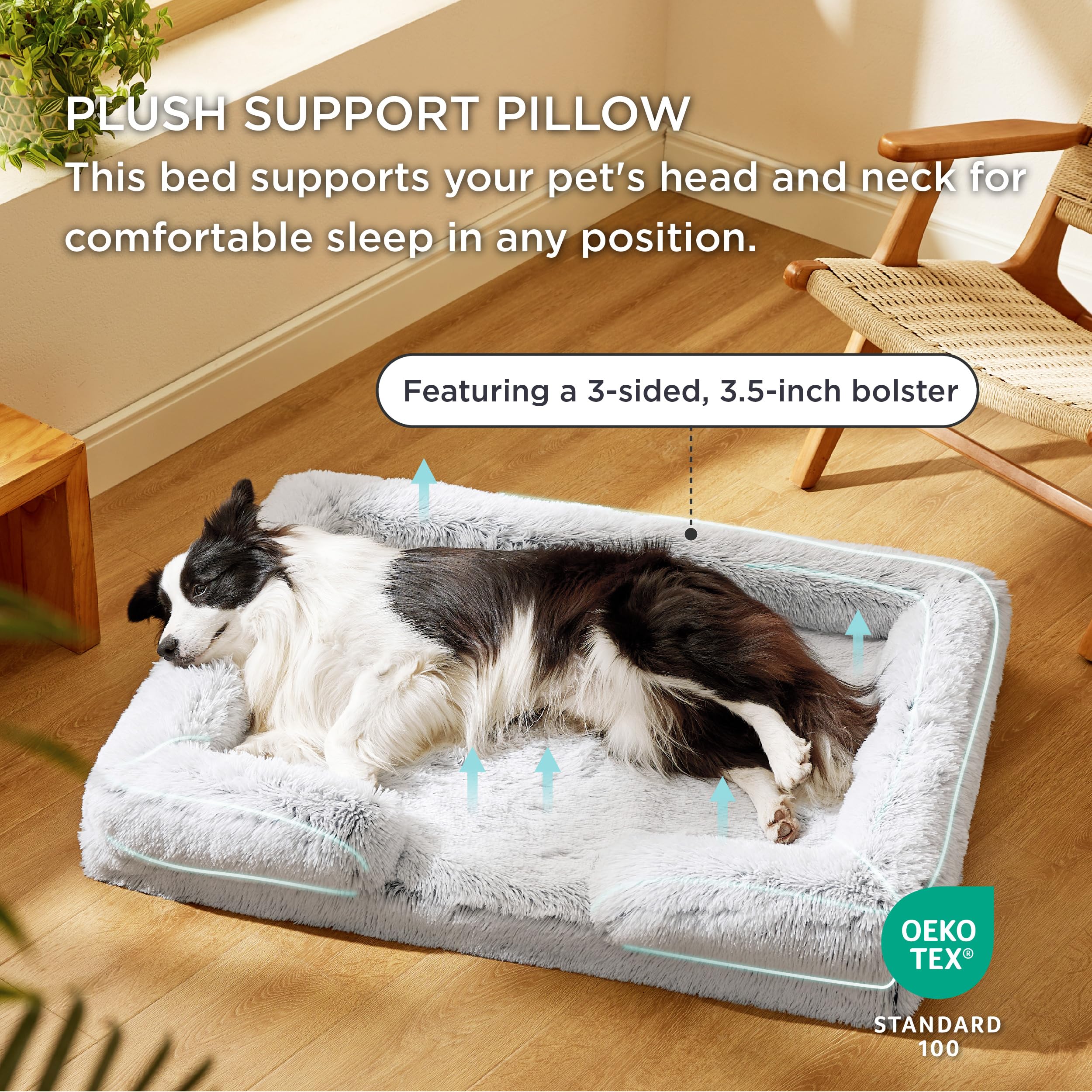 Bedsure Orthopedic Dog Bed For Large Dogs - Big Washable Calming Dog Sofa Beds Large, Supportive Foam Pet Couch Bed With Removab