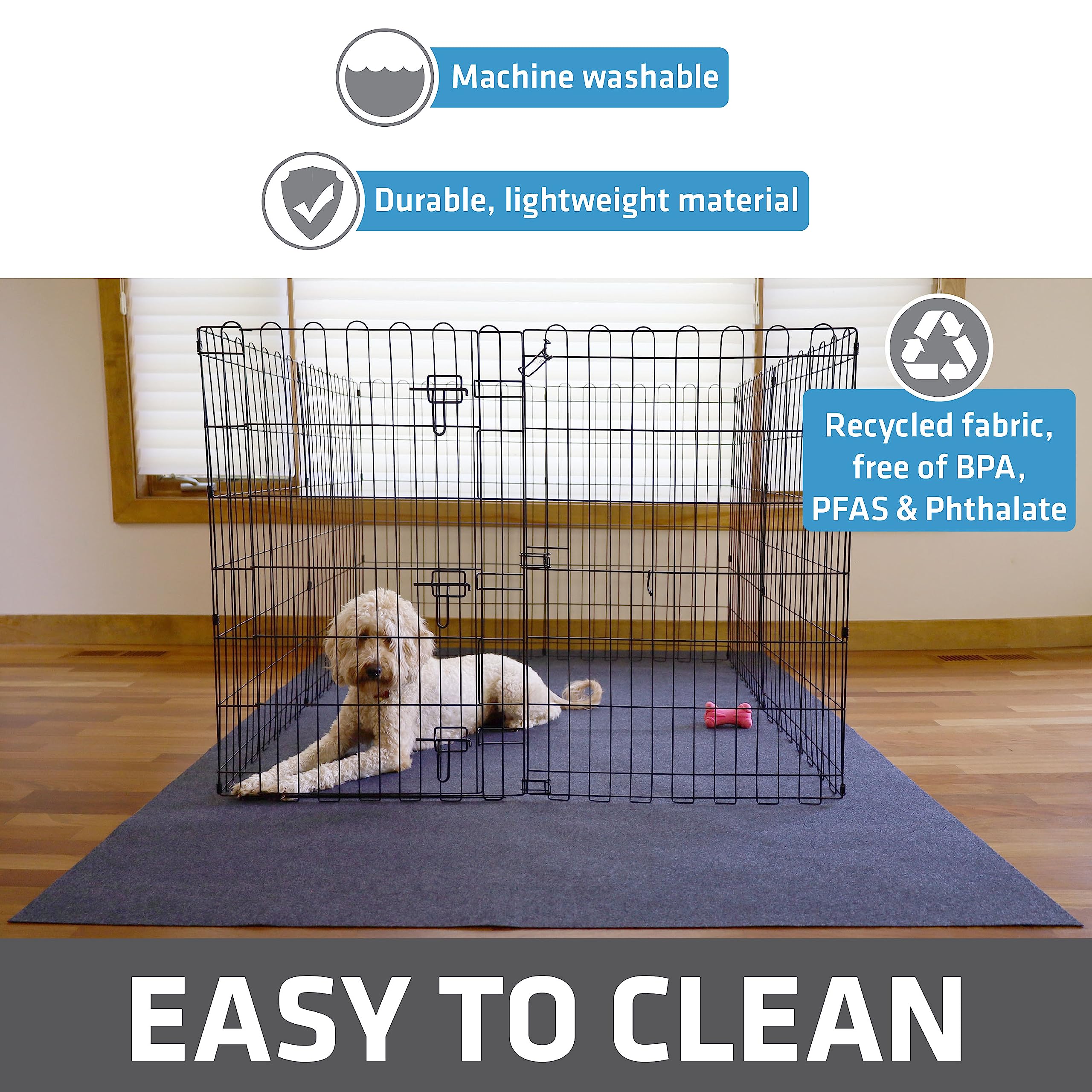 Drymate Dog Playpen Mat, Absorbent, Waterproof, Non-Slip, Machine Washable, Xl Size (60    X 74   ), Reusable Puppy Pad For Trai