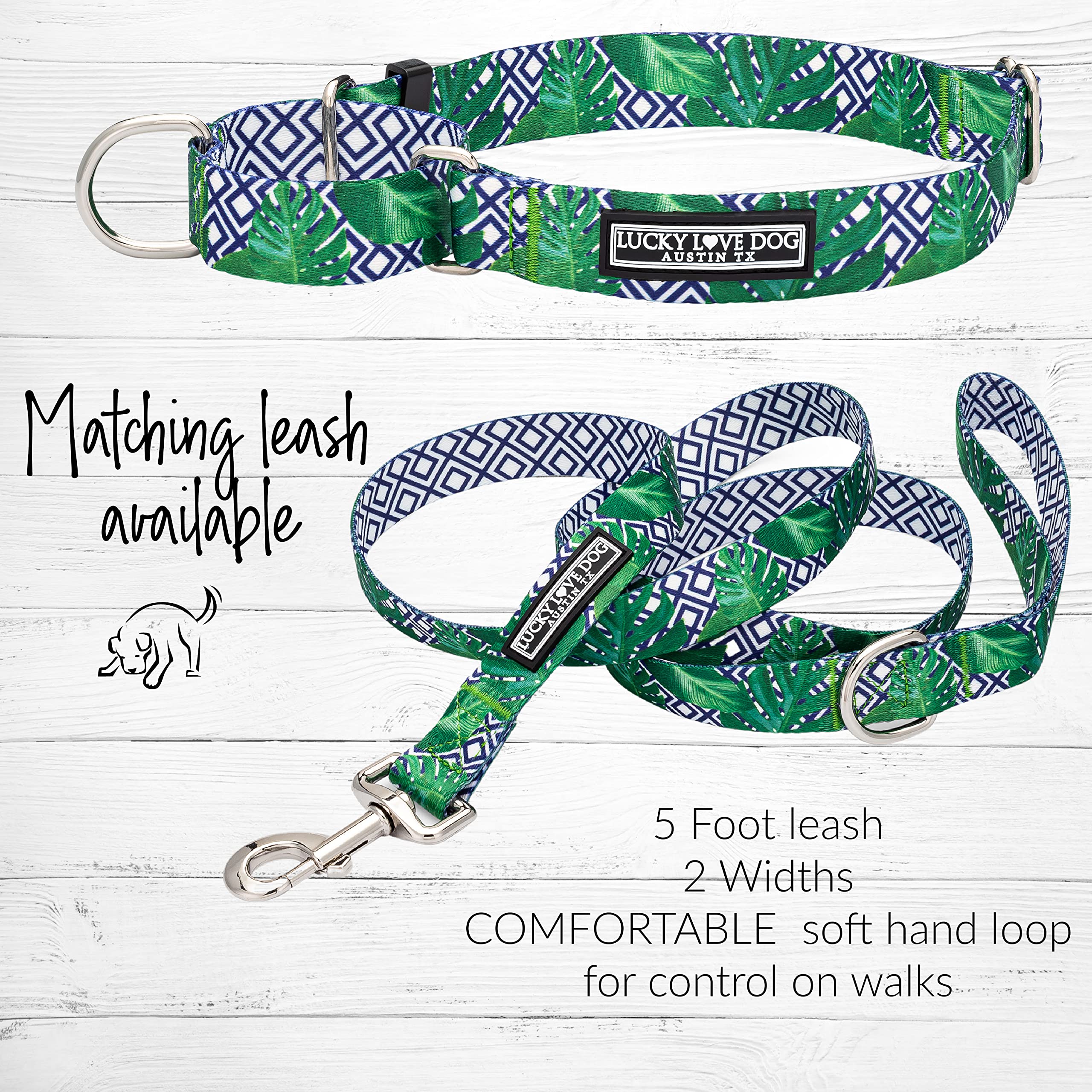 Lucky Love Dog Martingale Collar, Premium No Slip Martingale Collar For Large Boy Dogs, Great For Whippets, Greyhounds, And More