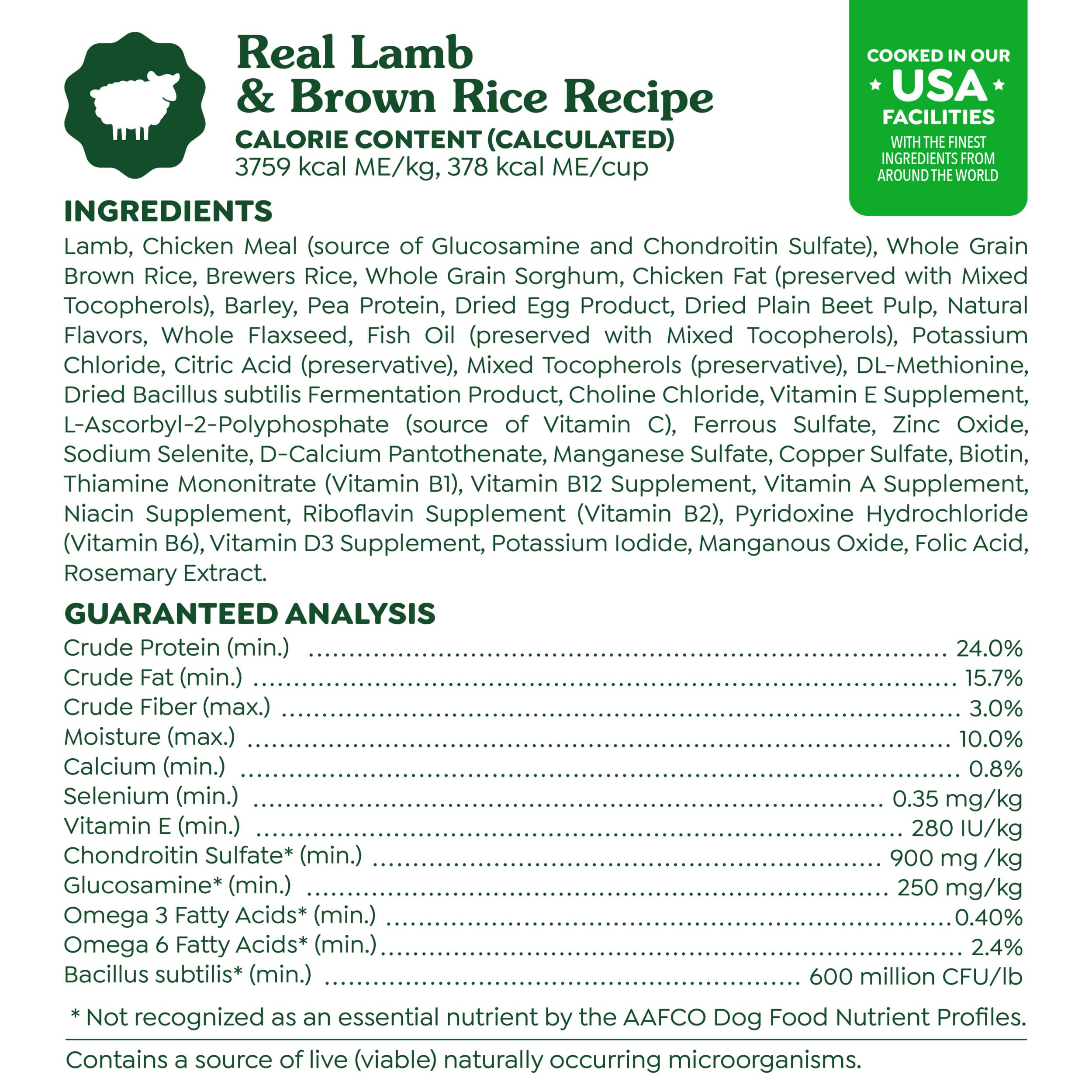 Greenies Sensitive Digestion & Skin Adult Dry Dog Food, Real Lamb & Brown Rice, 6 lb Bag