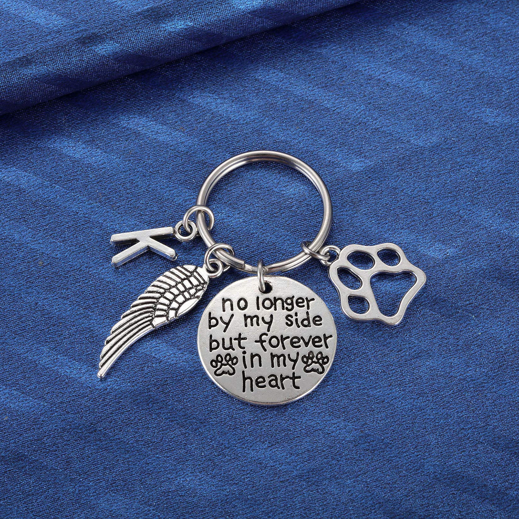 Dog And Cat Memorial Keychain Initial K Paw Prints Sympathy Keyring For Pet Loss Remembrance Gift For A Grieving Pet Owner Little Keepsake For Doggy Puppy Kitty
