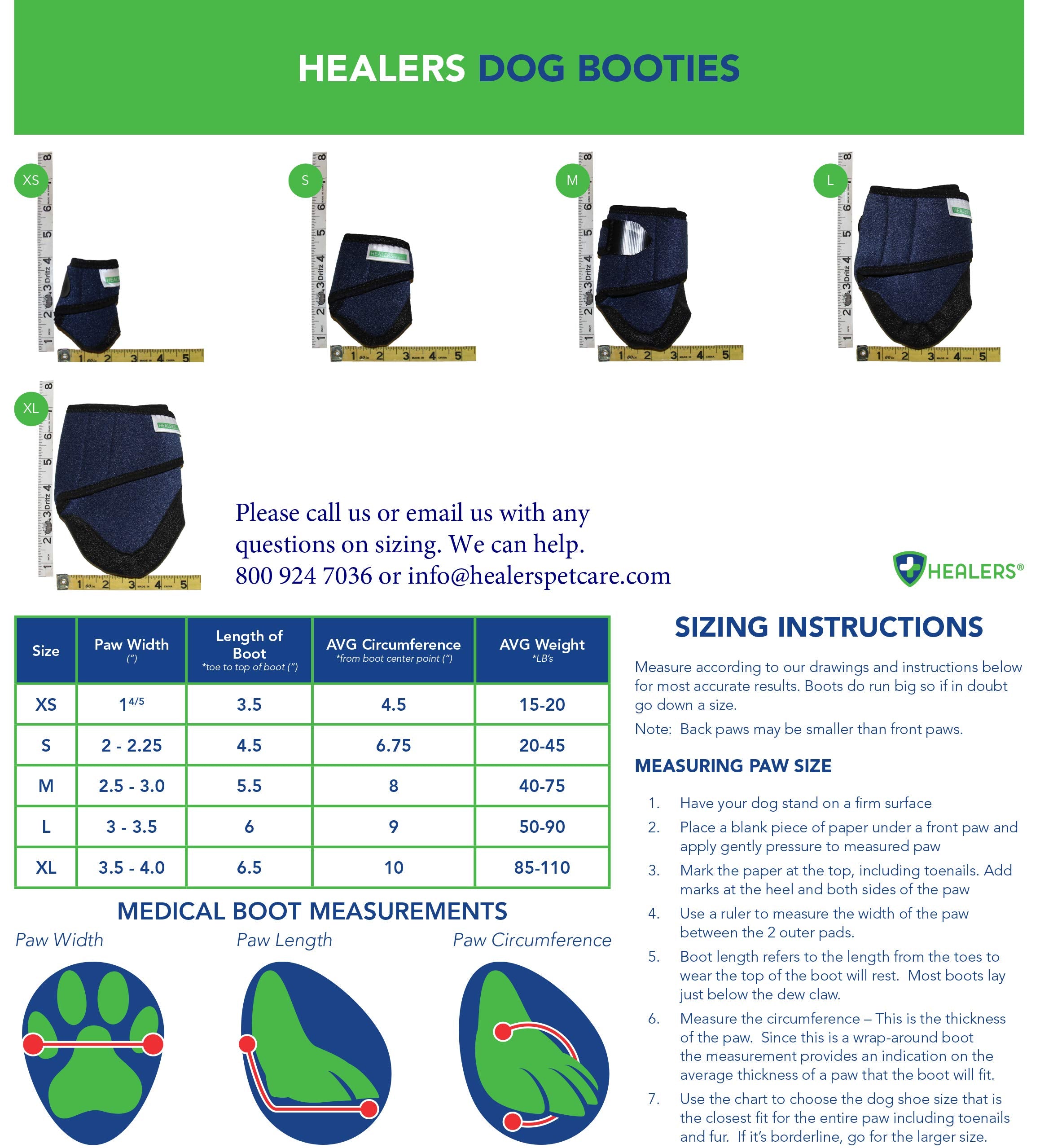 Healers Medical Dog Boots and Bandages, X-Small