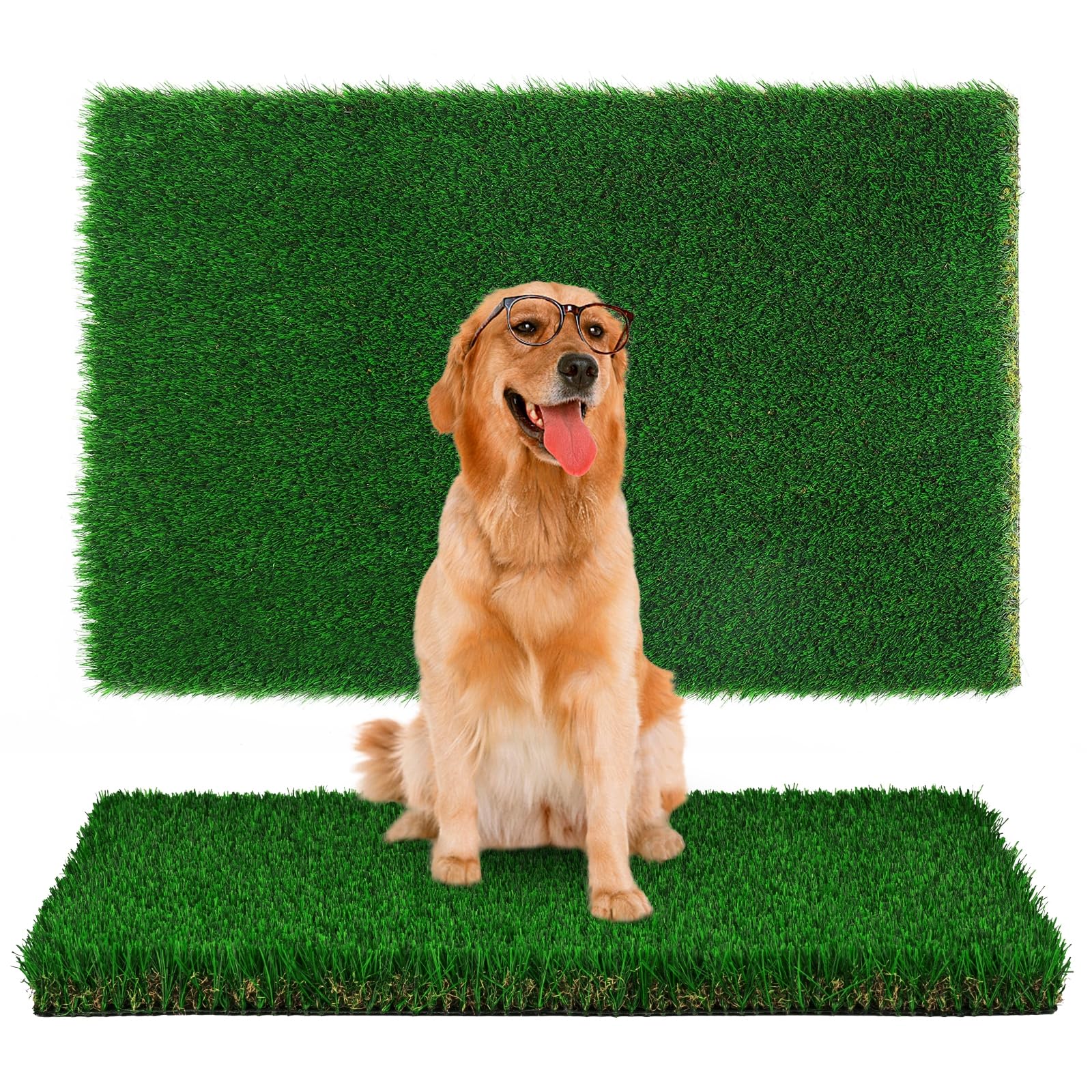 Fake Grass Pee Pad For Dogs -31.5*59Inch Washable, Dog Puppy Potty Training Grass, Artificial Turf Pet Grass Mat Outside, Patio 