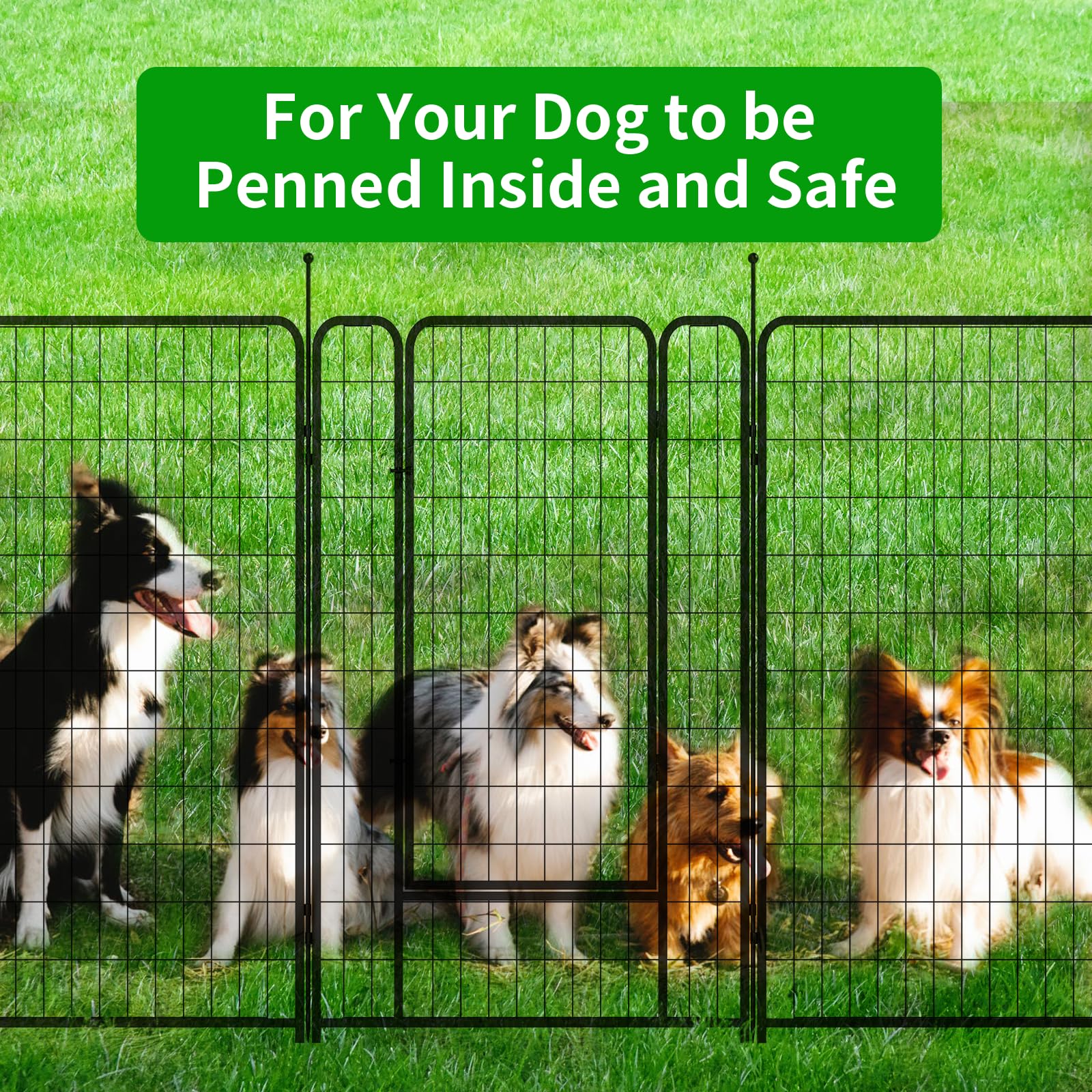 Kfvigoho Dog Playpen Outdoor 16 Panels Heavy Duty Dog Pen 26'' W  50'' H Anti-Rust Exercise Fence With Doors For Large/Medium Pe