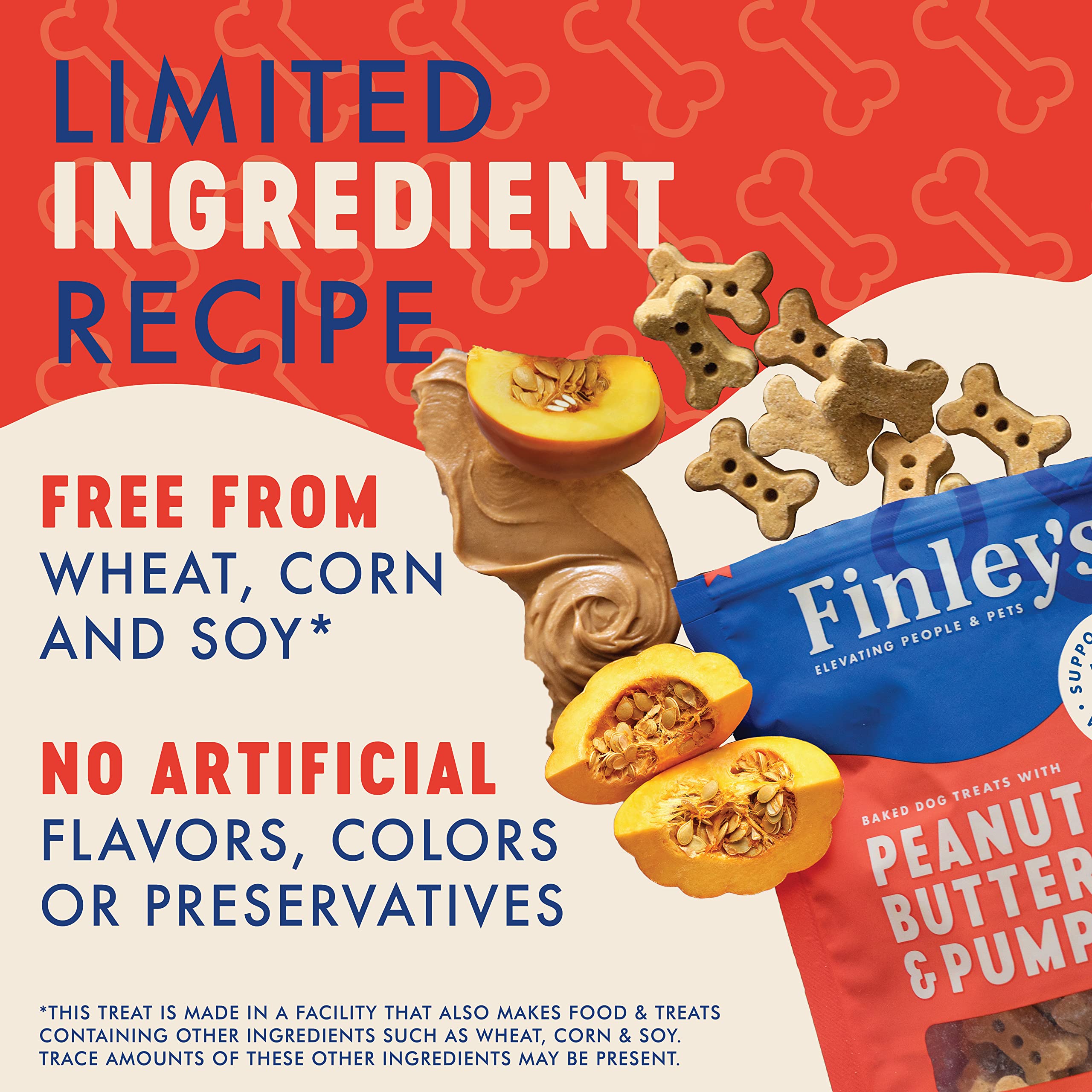 Finleys Peanut Butter & Pumpkin Dog Biscuit Treats, All Natural, Limited Ingredient Dog Treats, 12 Ounce (Pack of 1)