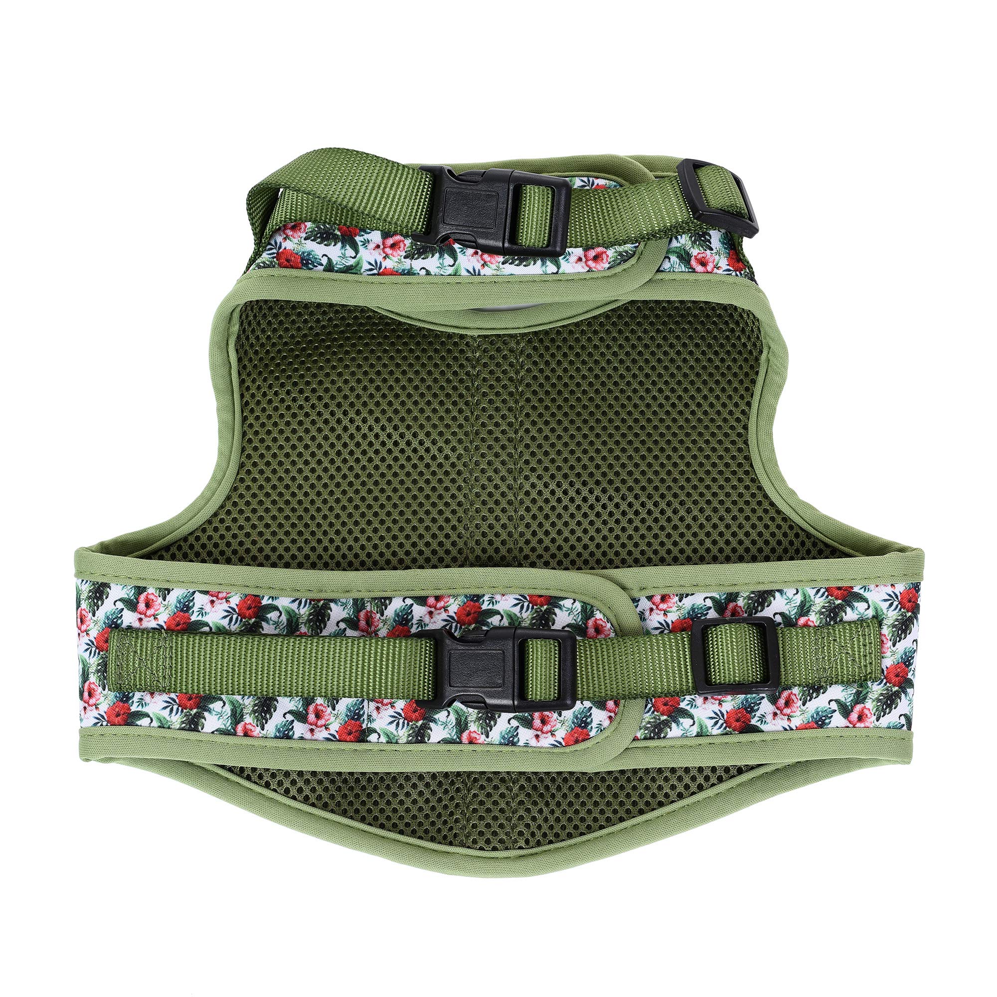 Mile High Life | Easy Get On Air Mesh Vest Harness | Spring Floral Collection | Adjustable Easy Closures Both Neck And Chest |20 Lbs Small Dogs & Cats | Wild Rose | M Chest Size (18'-20')