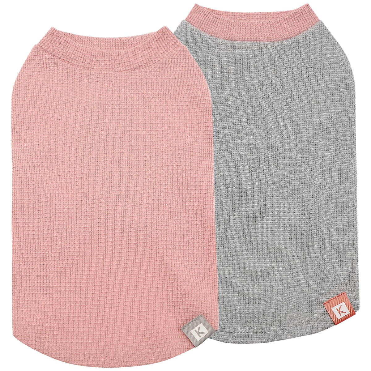 Kyeese 2Pack Dog Shirts Waffle For Small Dogs Stretchy T-Shirts Lightweight Tank Top Sleeveless Dog Vest Breathable Cat Shirt, S