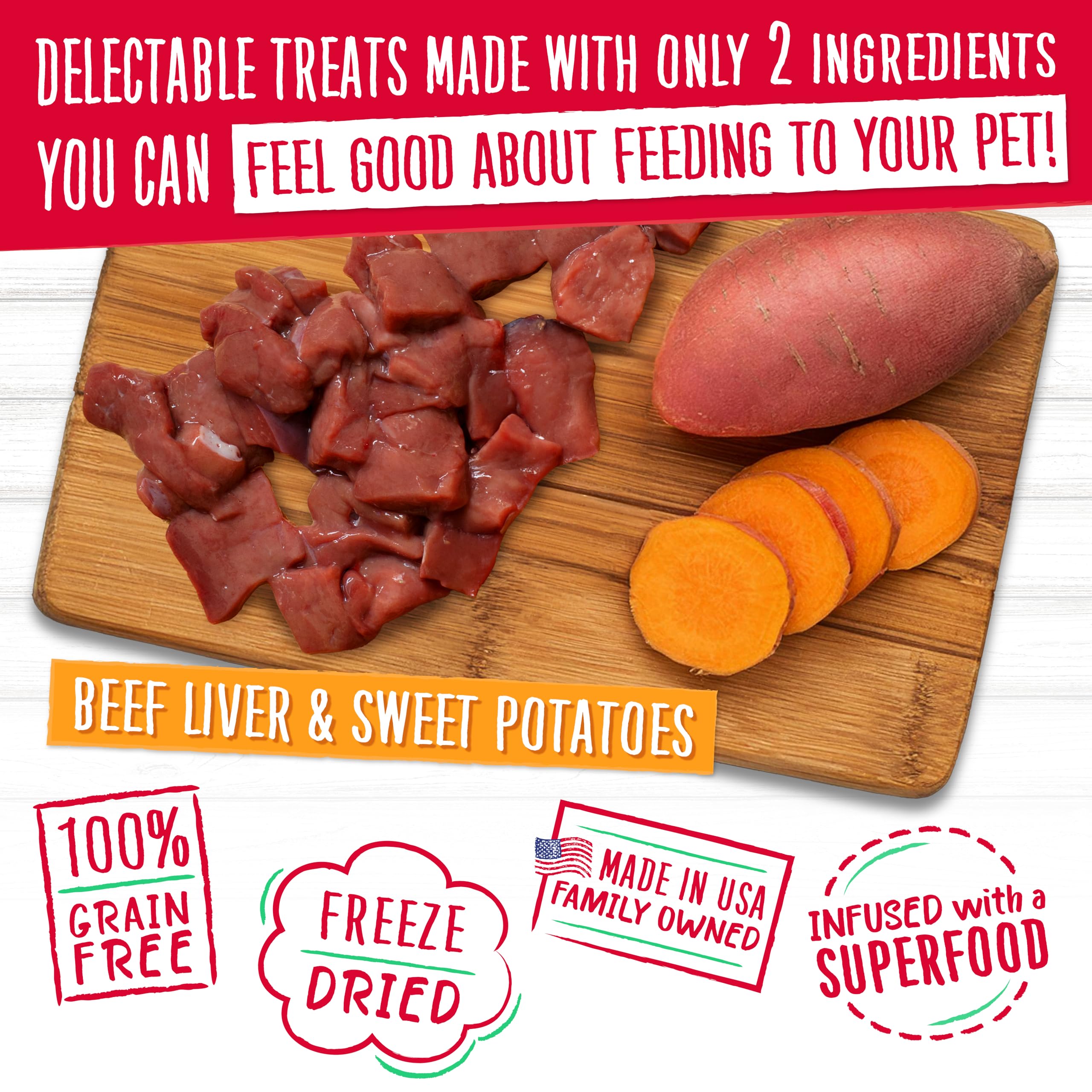 Charlee Bear Meaty Bites Dog Treats, Beef Liver & Sweet Potatoes, 2.5oz