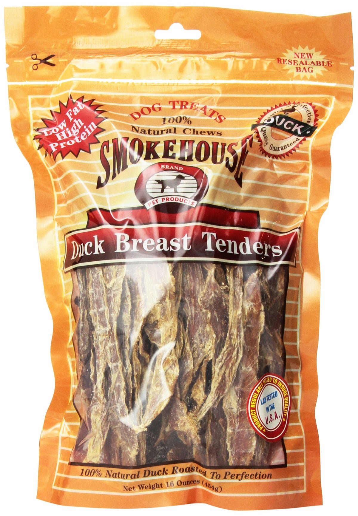 Smokehouse 100-Percent Natural Duck Breast Tenders Dog Treats, 16-Ounce