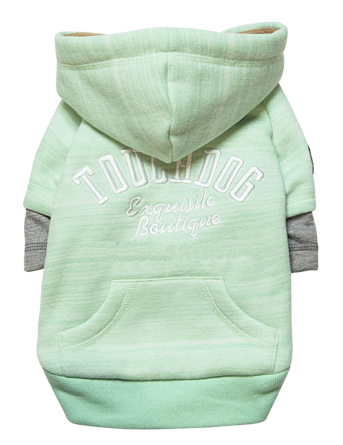 Touchdog 'Hampton Beach' Designer Fashion Ultra-Plush Sand Blasted Pet Dog Hooded Sweater Hoodie, Large, Green