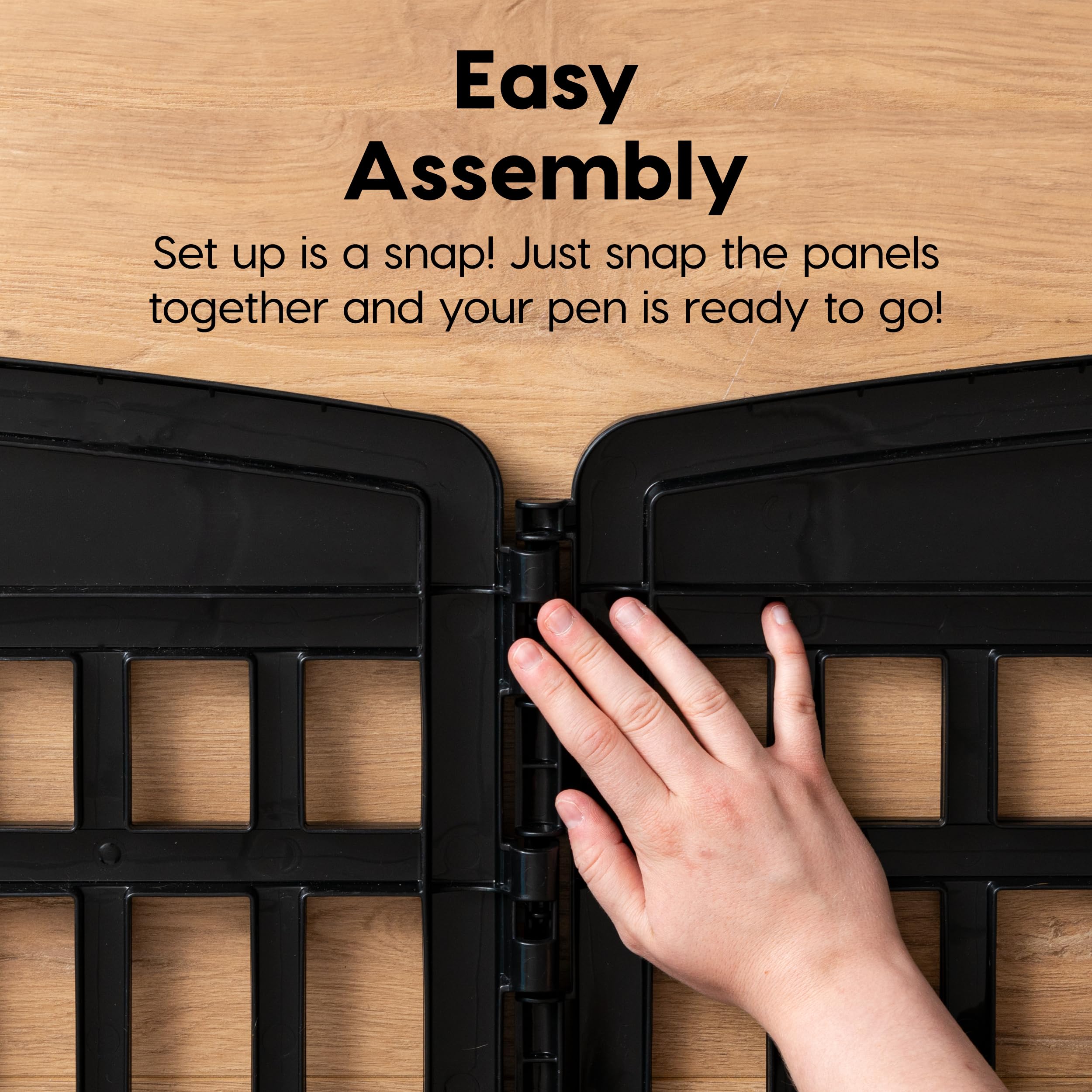 Iris Usa 34' Exercise 8-Panel Pet Playpen With Door, Dog Playpen, For Medium And Large Dogs, Keep Pets Secure, Easy Assemble, Fold It Down, Easy Storing, Customizable, Black
