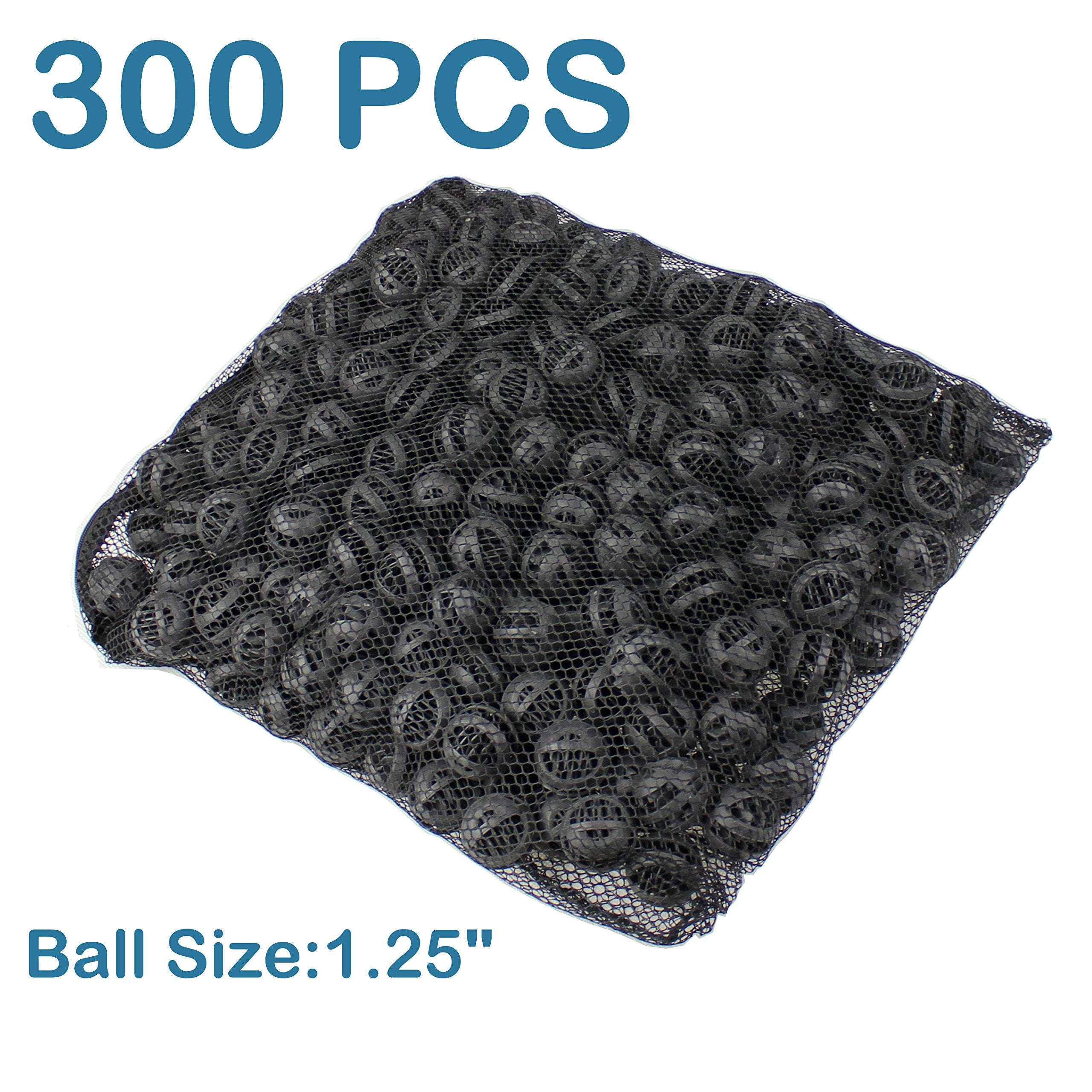 Aquaneat 1.25” Large Bio Balls For Pond Filter Koi Pond Aquarium Fish Tank Sump Filter Media With Free Media Bag 300Pcs